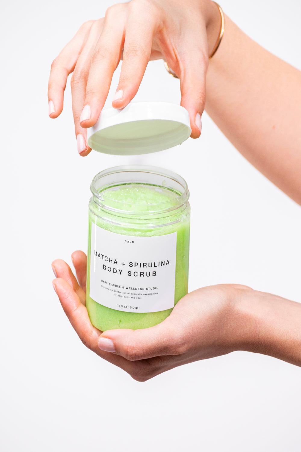 DéDé Candle & Body-Matcha + Spiriluna Calming Body Scrub-Peeling-1-Milagron.com