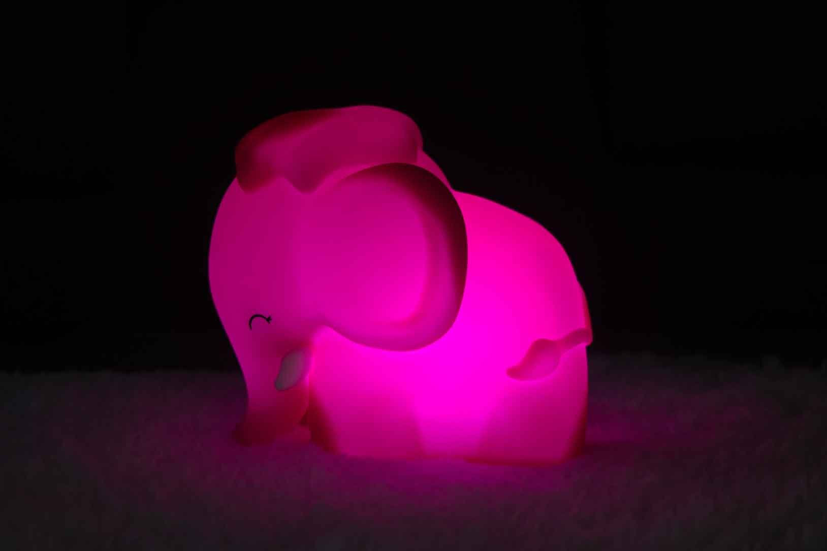 Dhink-Silikon Gece Lambası Fil Donnie Pembe-Gece Lambası-6-Milagron.com