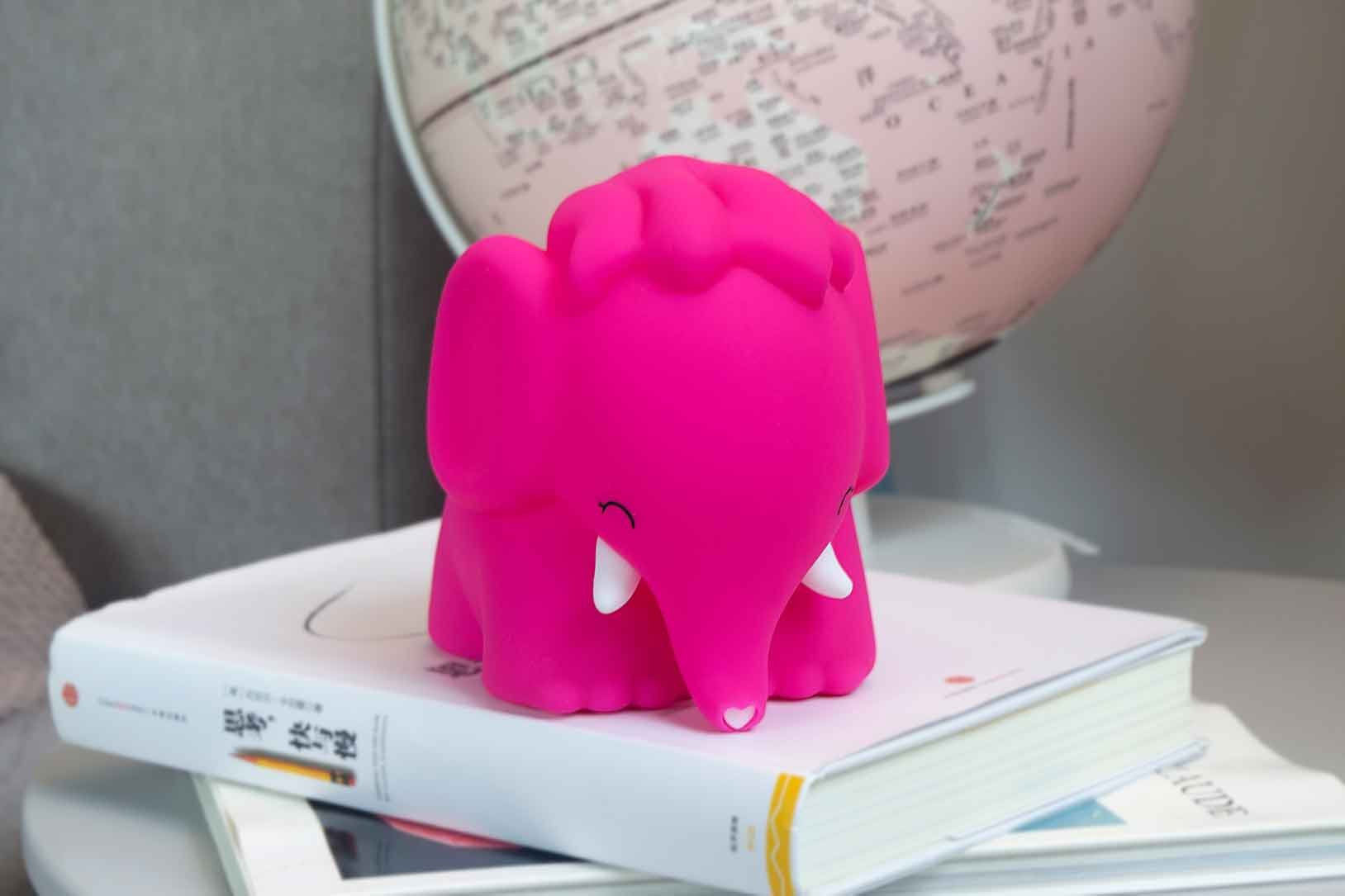 Dhink-Silikon Gece Lambası Fil Donnie Pembe-Gece Lambası-9-Milagron.com