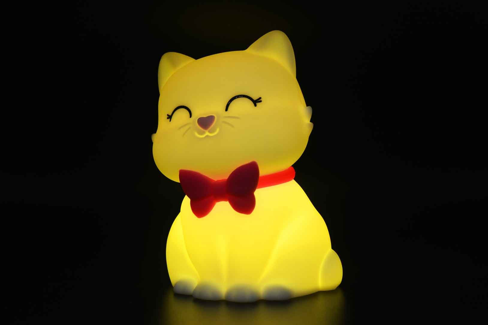 Dhink-Silikon Gece Lambası Kedi Tosh Beyaz-Gece Lambası-6-Milagron.com