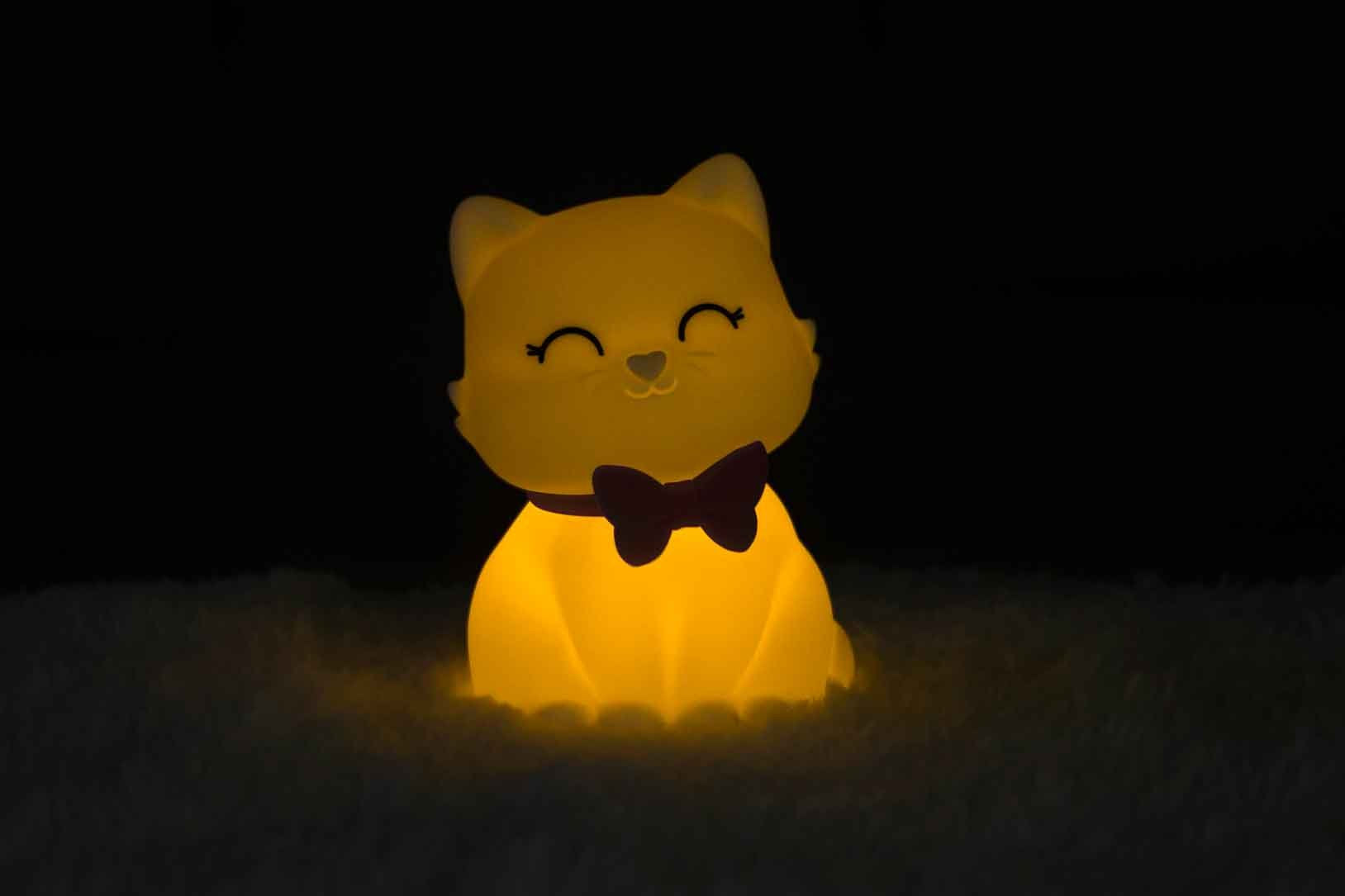 Dhink-Silikon Gece Lambası Kedi Tosh Beyaz-Gece Lambası-8-Milagron.com