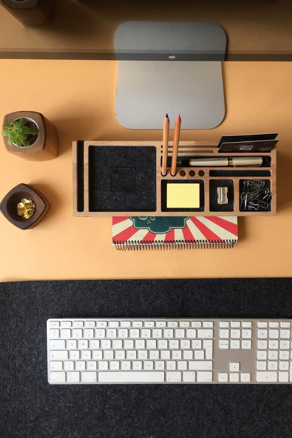 Fagus Wood-Mini Sharpy Masa Düzenleyici (Füme)-Masaüstü Organizer-11-Milagron.com