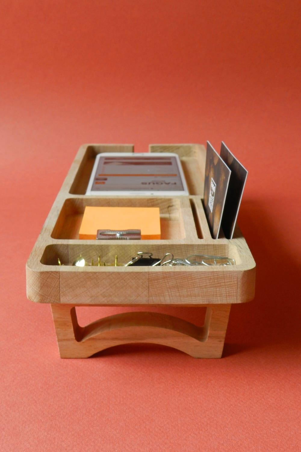 Fagus Wood-Mini Spinney Masa Düzenleyici-Masaüstü Organizer-5-Milagron.com