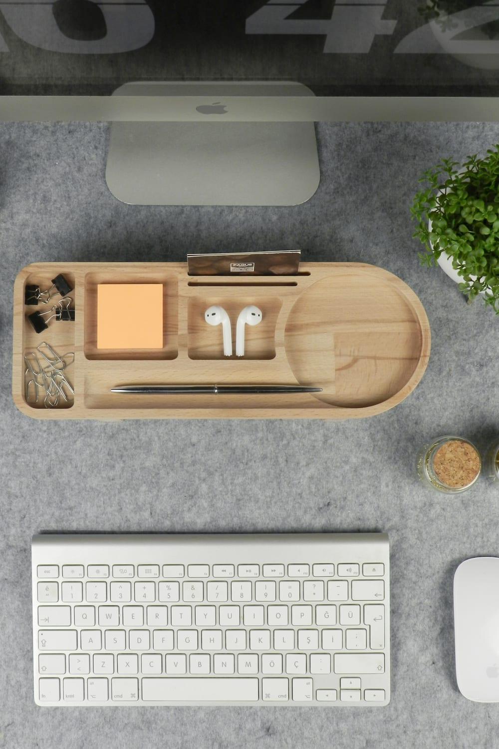 Fagus Wood-Mini Tender Masa Düzenleyici-Masaüstü Organizer-2-Milagron.com