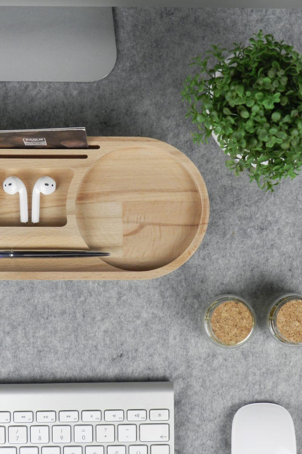 Fagus Wood-Mini Tender Masa Düzenleyici-Masaüstü Organizer-4-Milagron.com