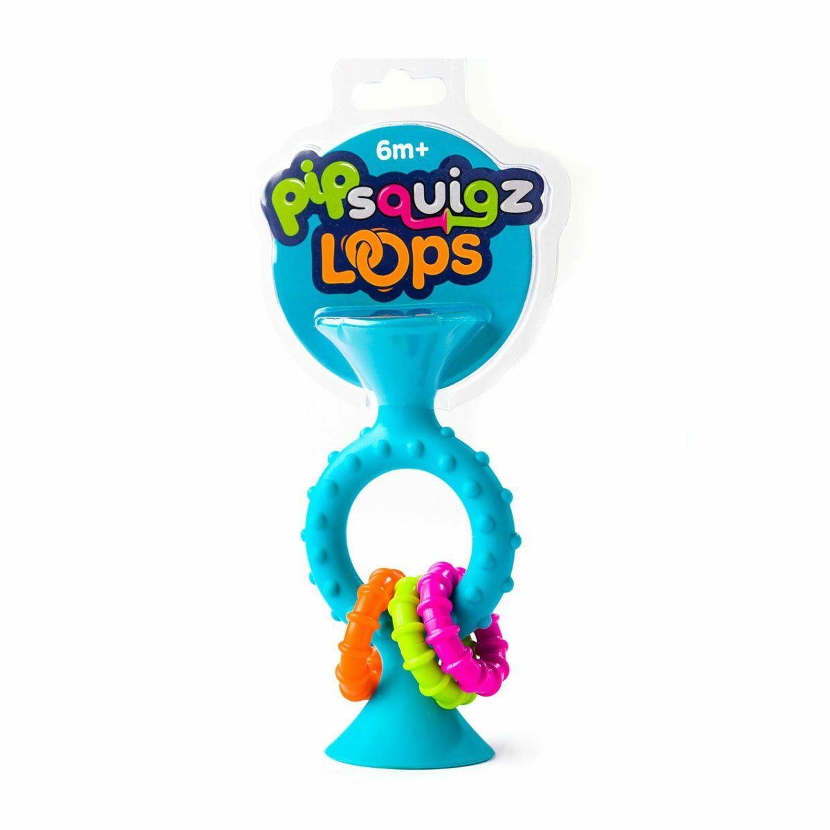 Fat Brain Toys-Fat Brain Mavi Halkalı Silikon Diş Kaşıyıcı-Oyuncak-1-Milagron.com