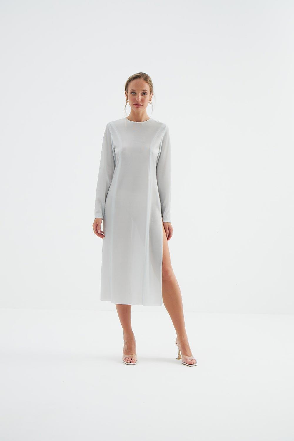 Fickle Hearts-Astrid Gümüş Elbise-Elbise-1-Milagron.com