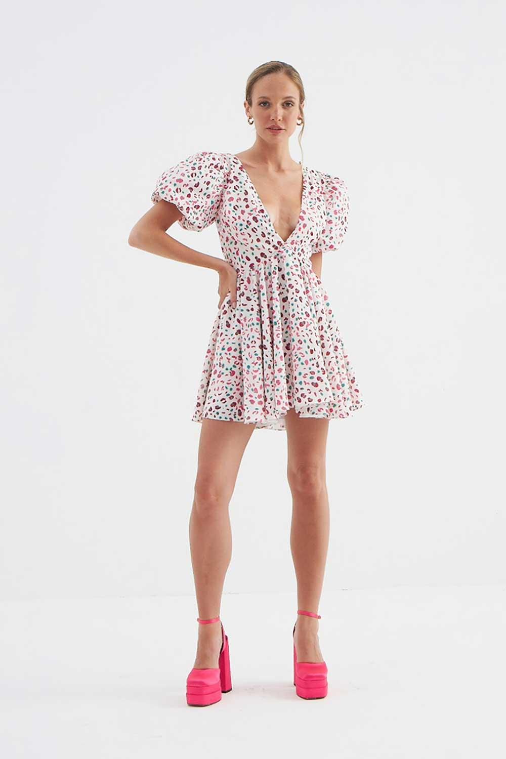 Fickle Hearts-Lilly Karpuz Kollu Mini Elbise-Elbise-2-Milagron.com