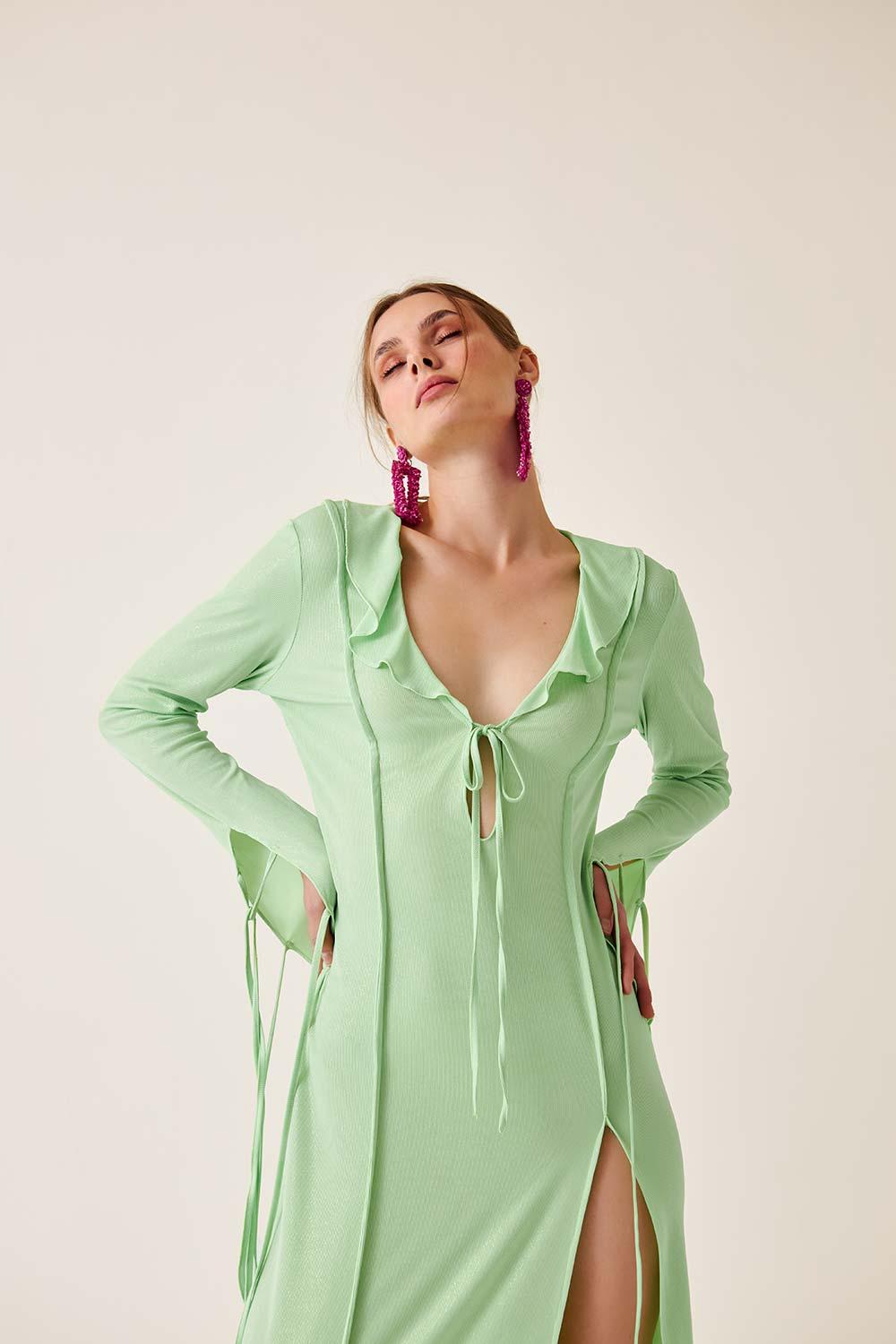 Fickle Hearts-Nellie Dress Lime-Elbise-3-Milagron.com