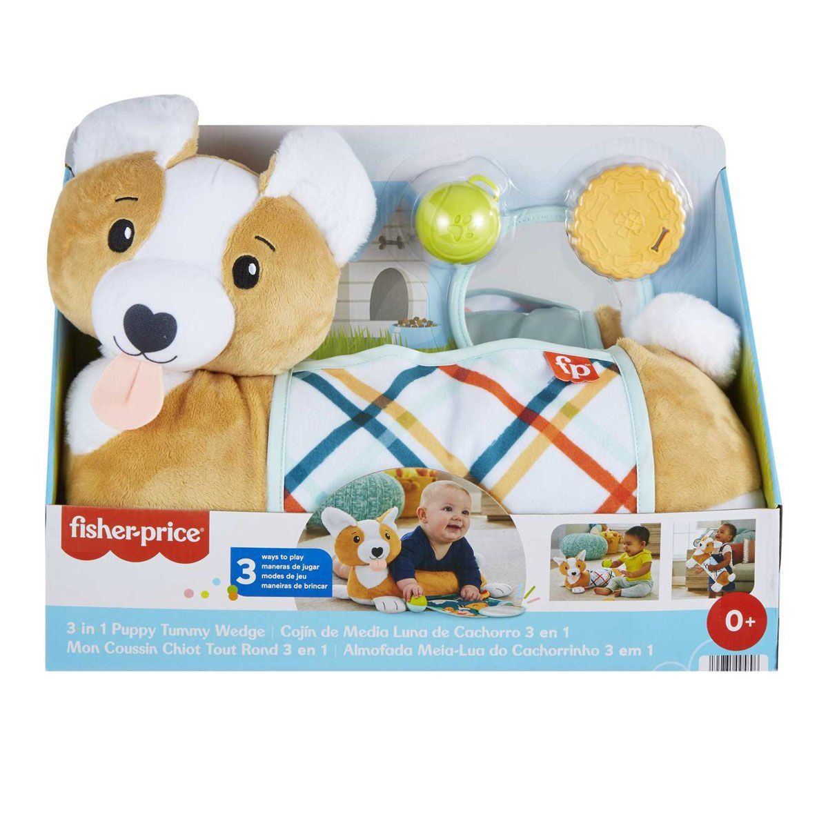 Fisher-Price-3ü1 Arada Köpekçik Uzanma Yastığı-Bebek Oyuncakları-1-Milagron.com