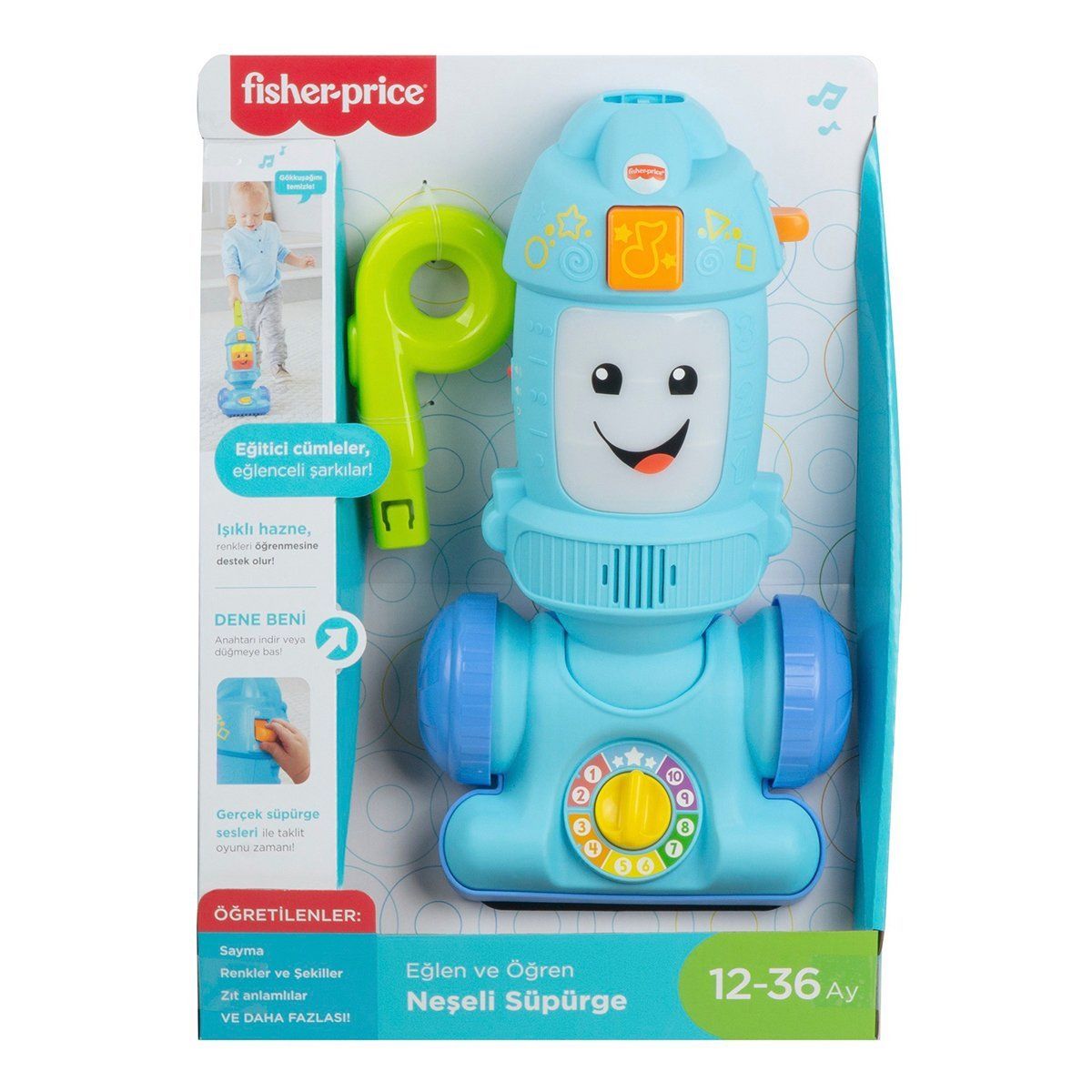 Fisher-Price-Eğlen Ve Öğren Neşeli Süpürge / Türkçe / 12 - 36 Ay-Bebek Oyuncakları-1-Milagron.com