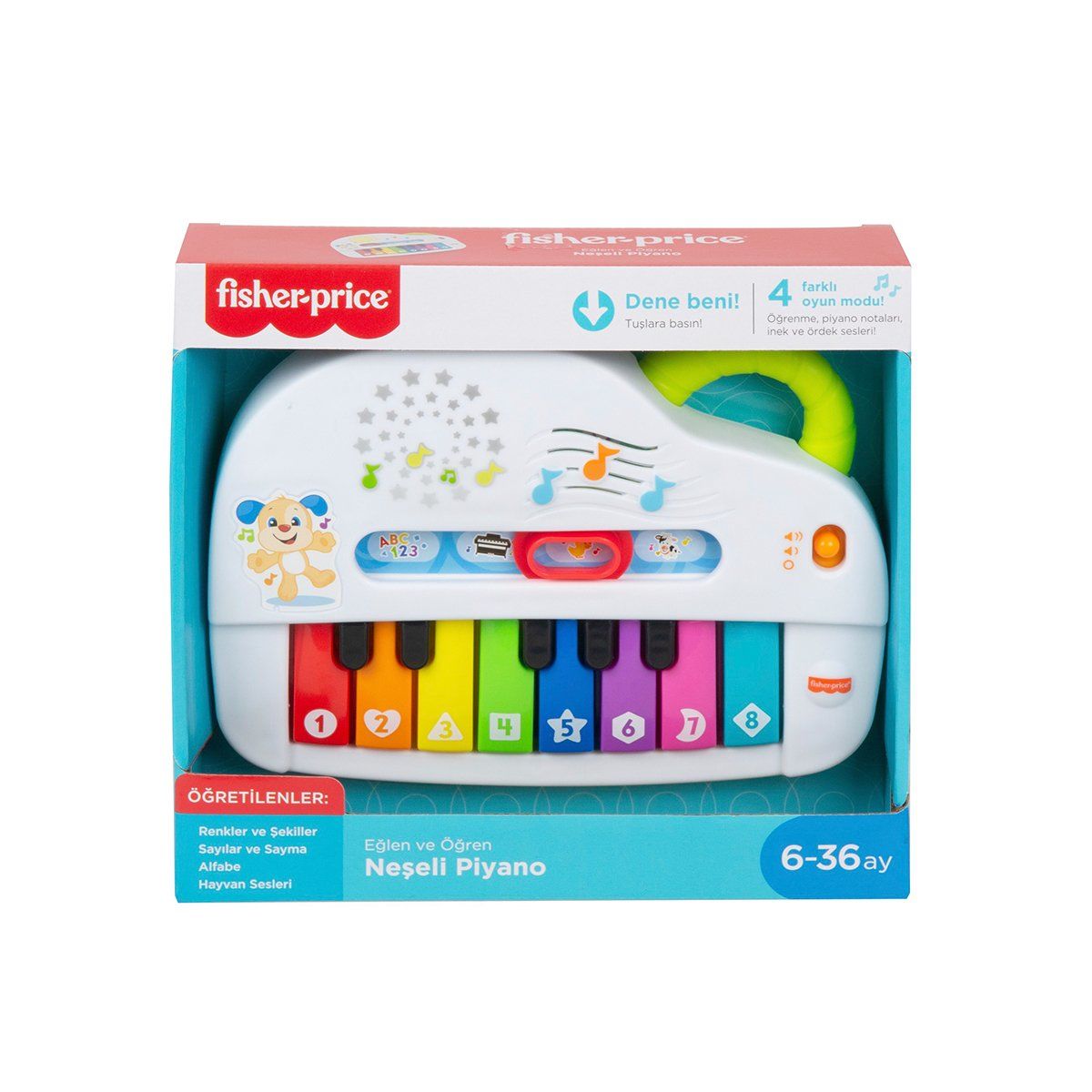 Fisher-Price-Neşeli Piyano / Türkçe / Eğlen Ve Öğren-Bebek Oyuncakları-1-Milagron.com