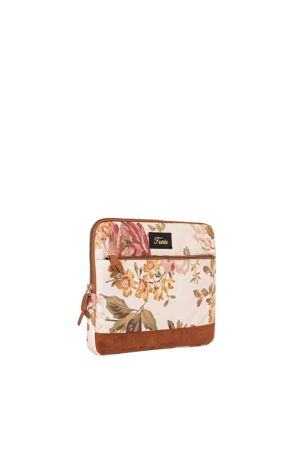 Fudela-Fudela 13-14 Inch Cream Roses Macbook- Laptop Bag-Laptop Çantası-2-Milagron.com