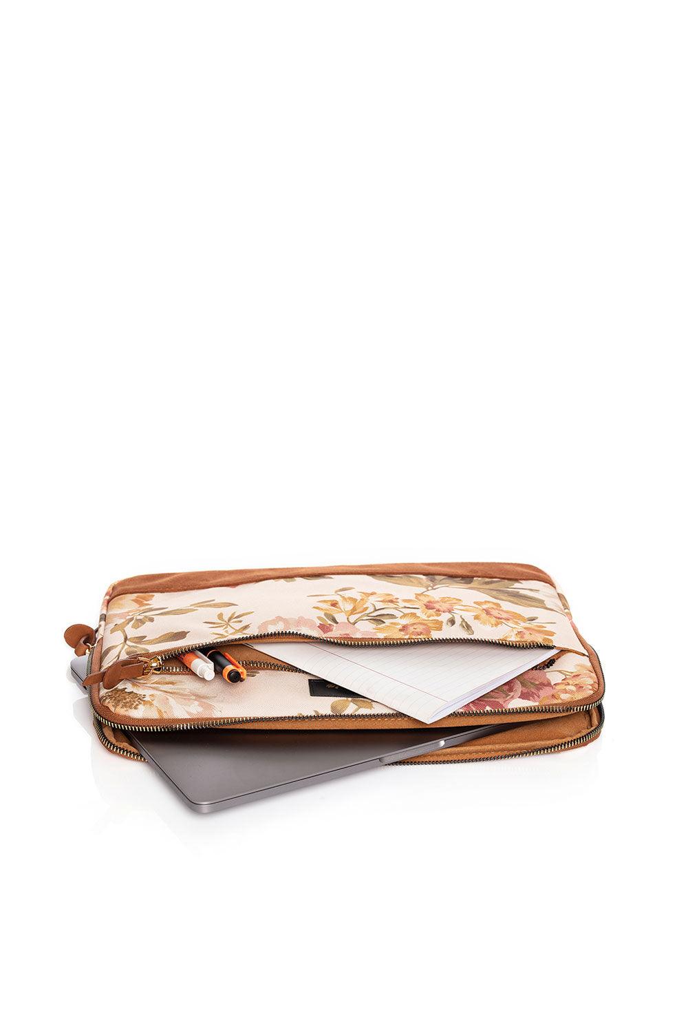 Fudela-Fudela 13-14 Inch Cream Roses Macbook- Laptop Bag-Laptop Çantası-3-Milagron.com