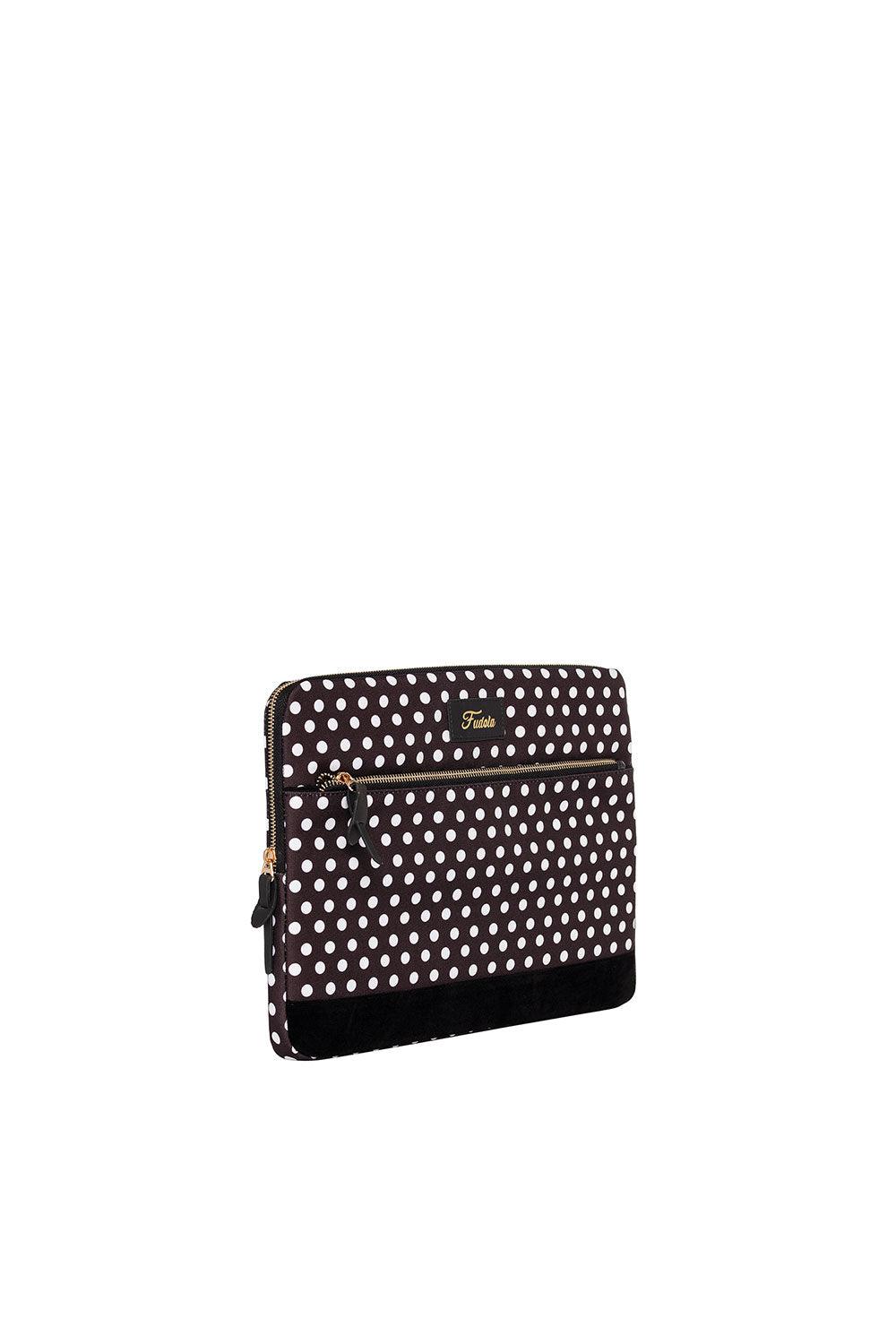 Fudela-Fudela 15.6 Inch Black Polka Dot Macbook- Laptop Bag-Laptop Çantası-2-Milagron.com