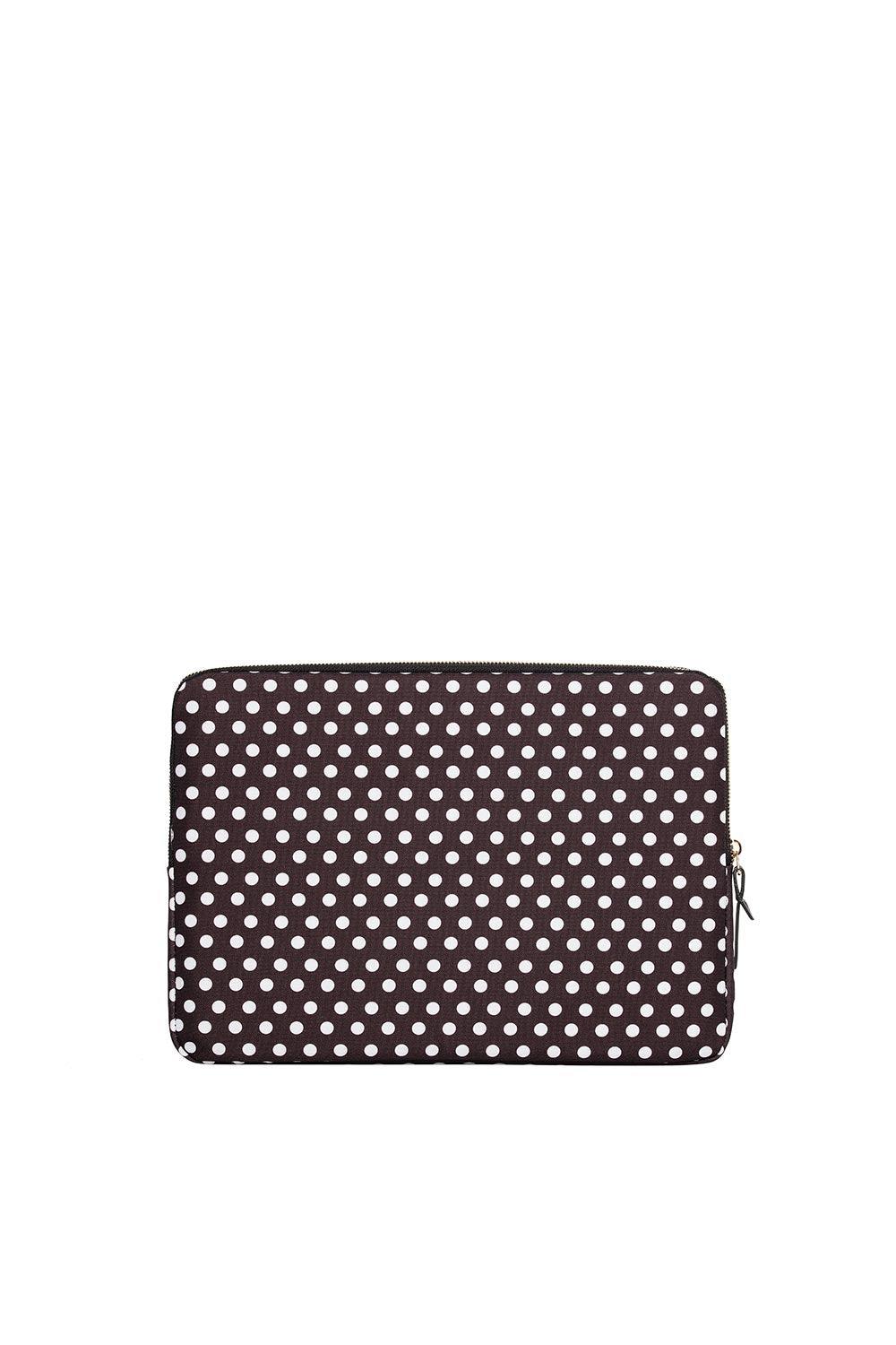 Fudela-Fudela 15.6 Inch Black Polka Dot Macbook- Laptop Bag-Laptop Çantası-4-Milagron.com