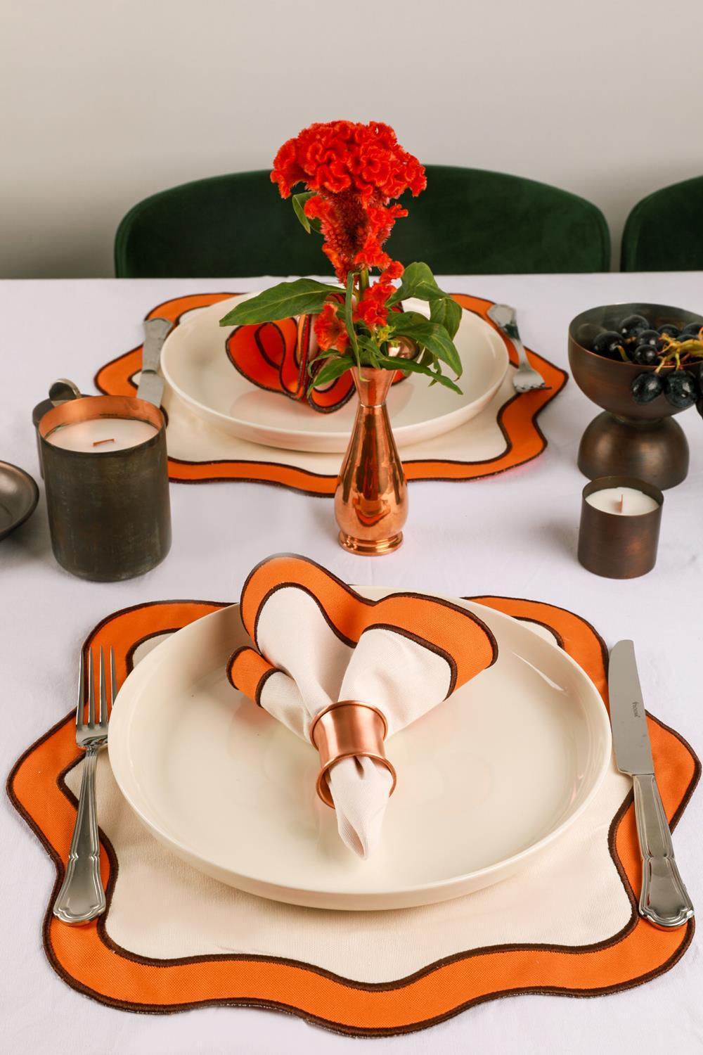 Gaia's Store-Gia Mat Bakır Peçete Halkası-4'lü Set-Mutfak Aksesuarları-4-Milagron.com