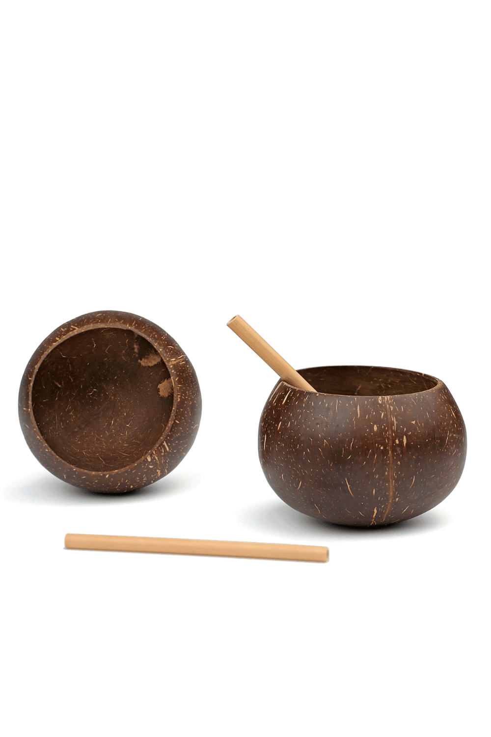 Gaia's Store-Original Coco Cup & Bambu Pipet Seti - Hindistan Cevizi Kase-Tabak & Kase-2-Milagron.com