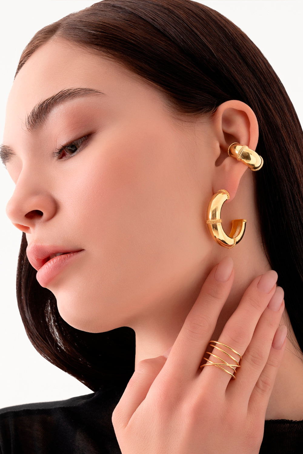 Gal İstanbul-Roma Earcuff Gold-Küpe-2-Milagron.com