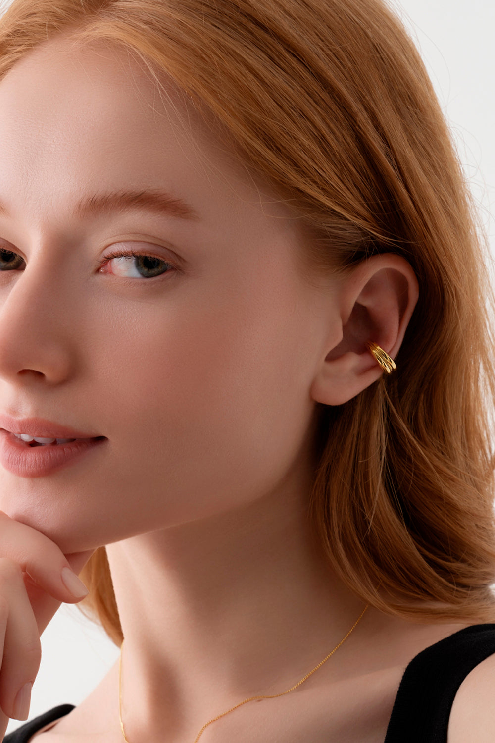 Gal İstanbul-Small Twin Earcuff Gold-Küpe-2-Milagron.com