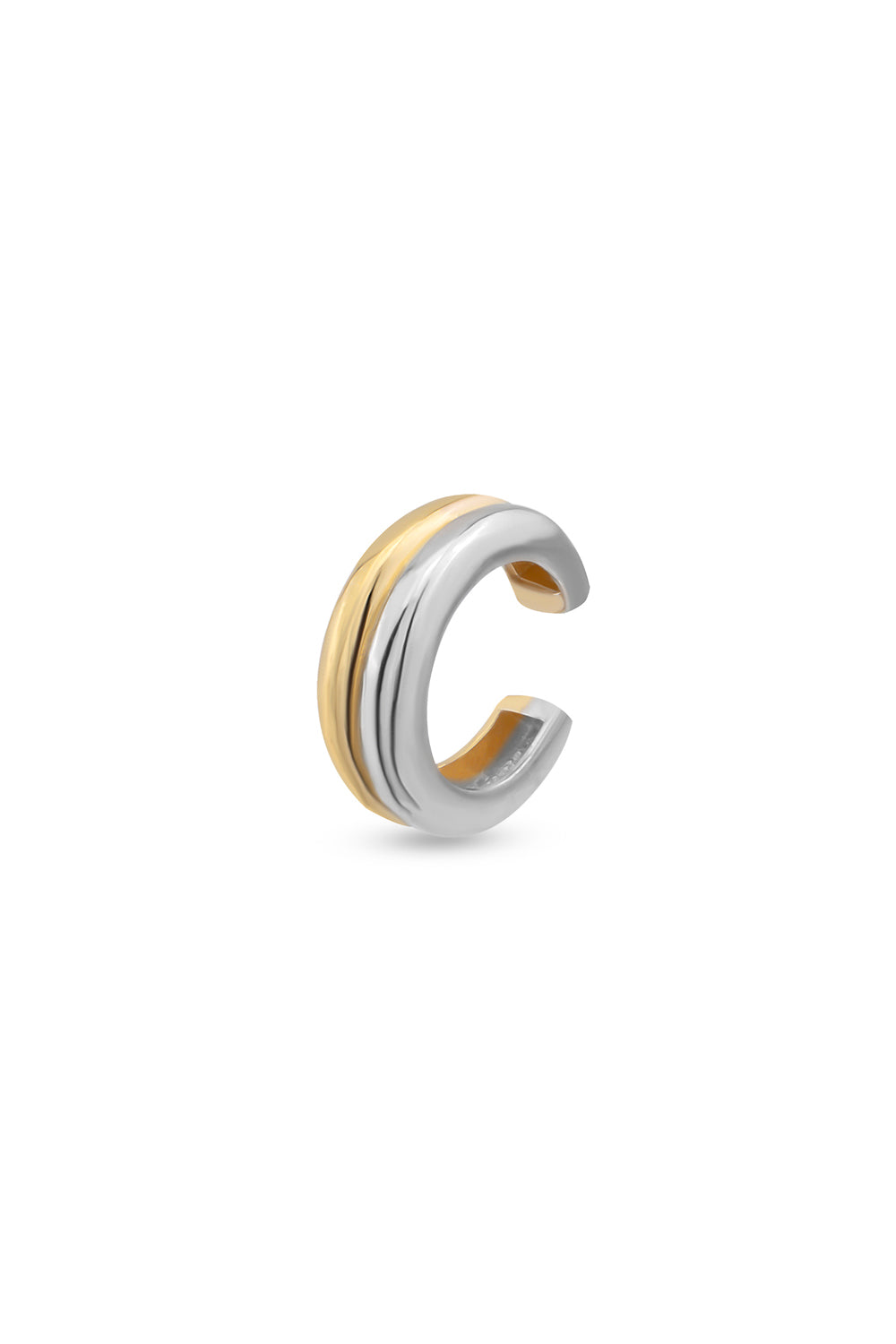 Gal İstanbul-Small Twin Earcuff Gold-Silver-Küpe-1-Milagron.com