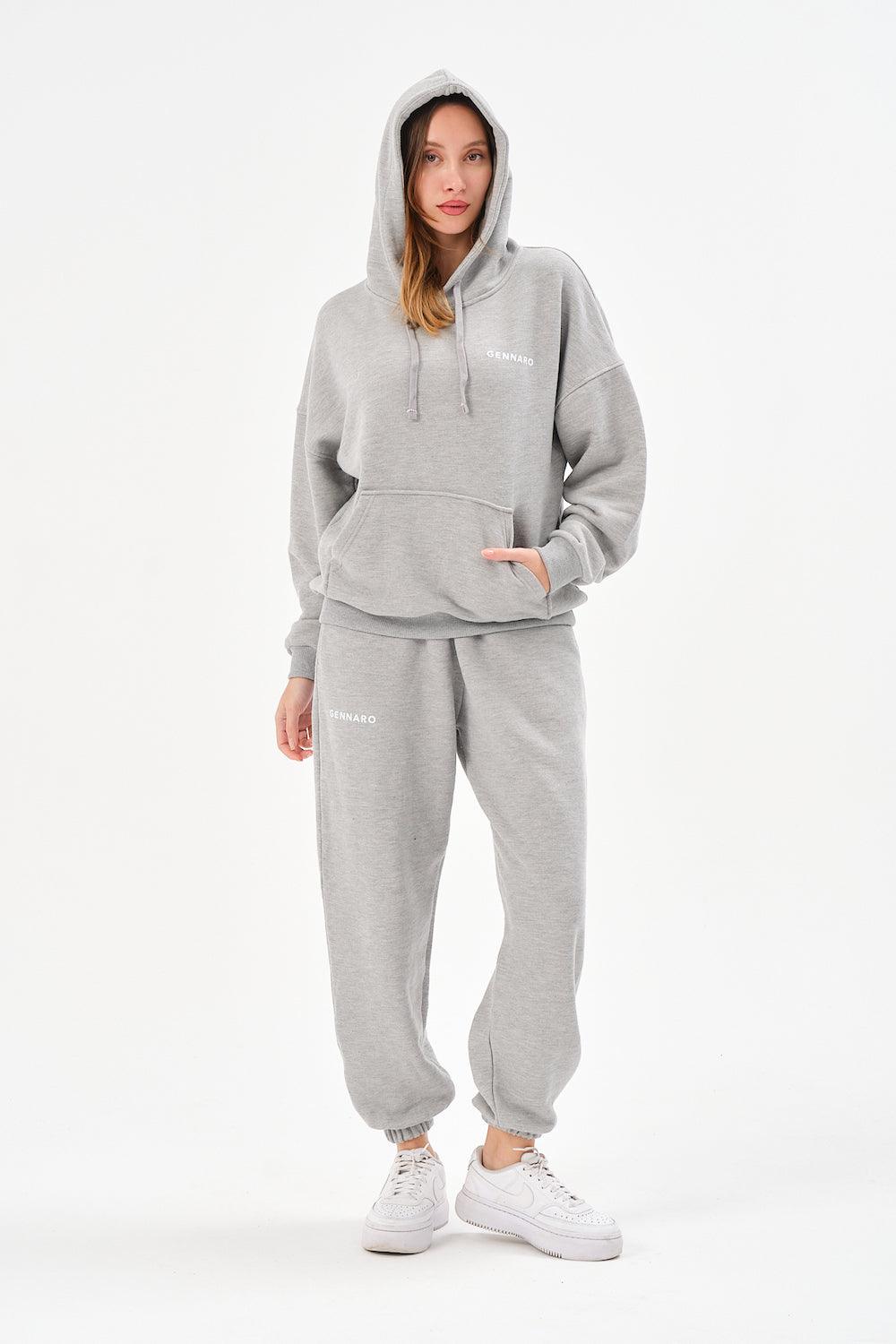 Gennaro-Oversize Sweatshirt - Gri-Sweatshirts & Hoodies-1-Milagron.com