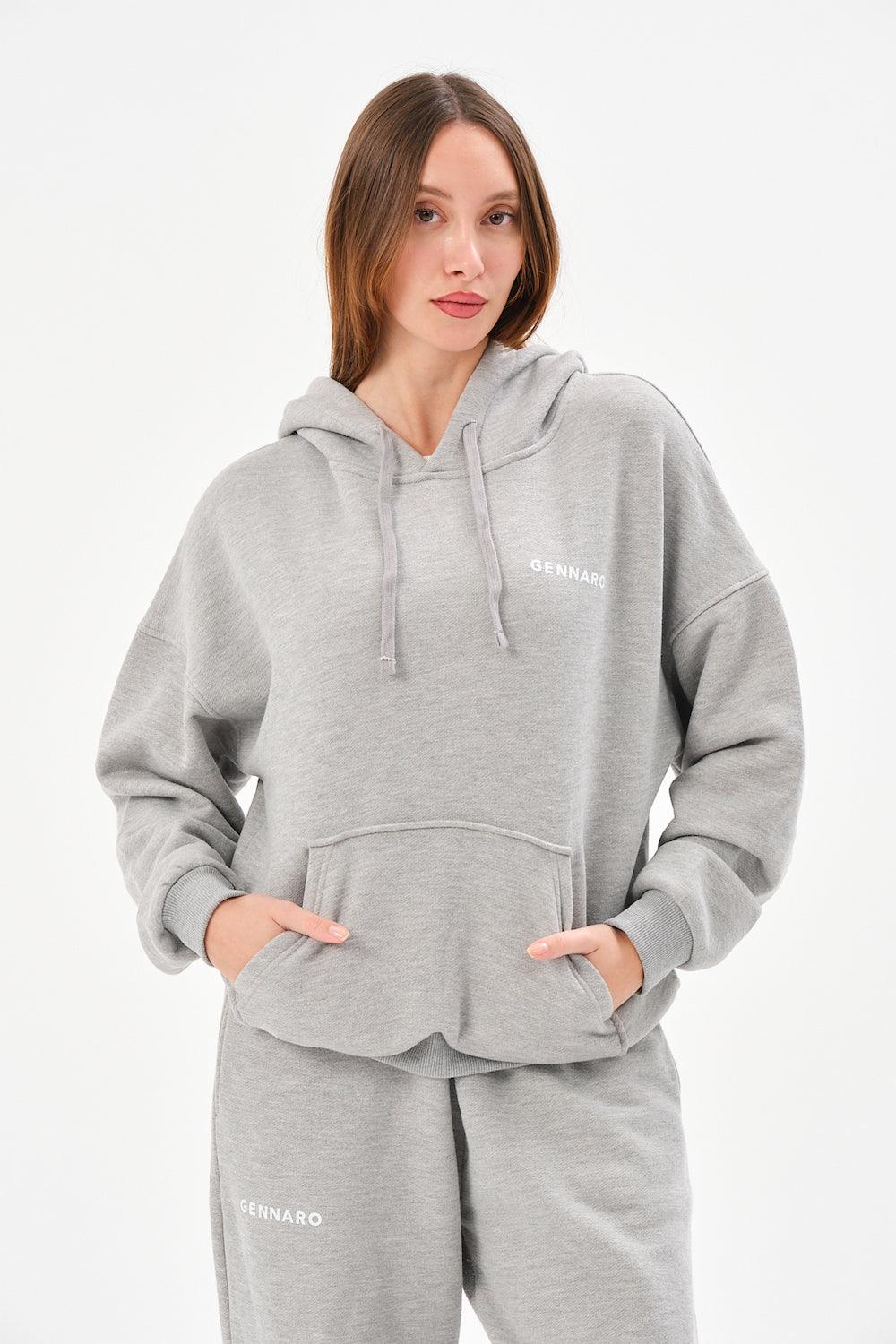 Gennaro-Oversize Sweatshirt - Gri-Sweatshirts & Hoodies-2-Milagron.com