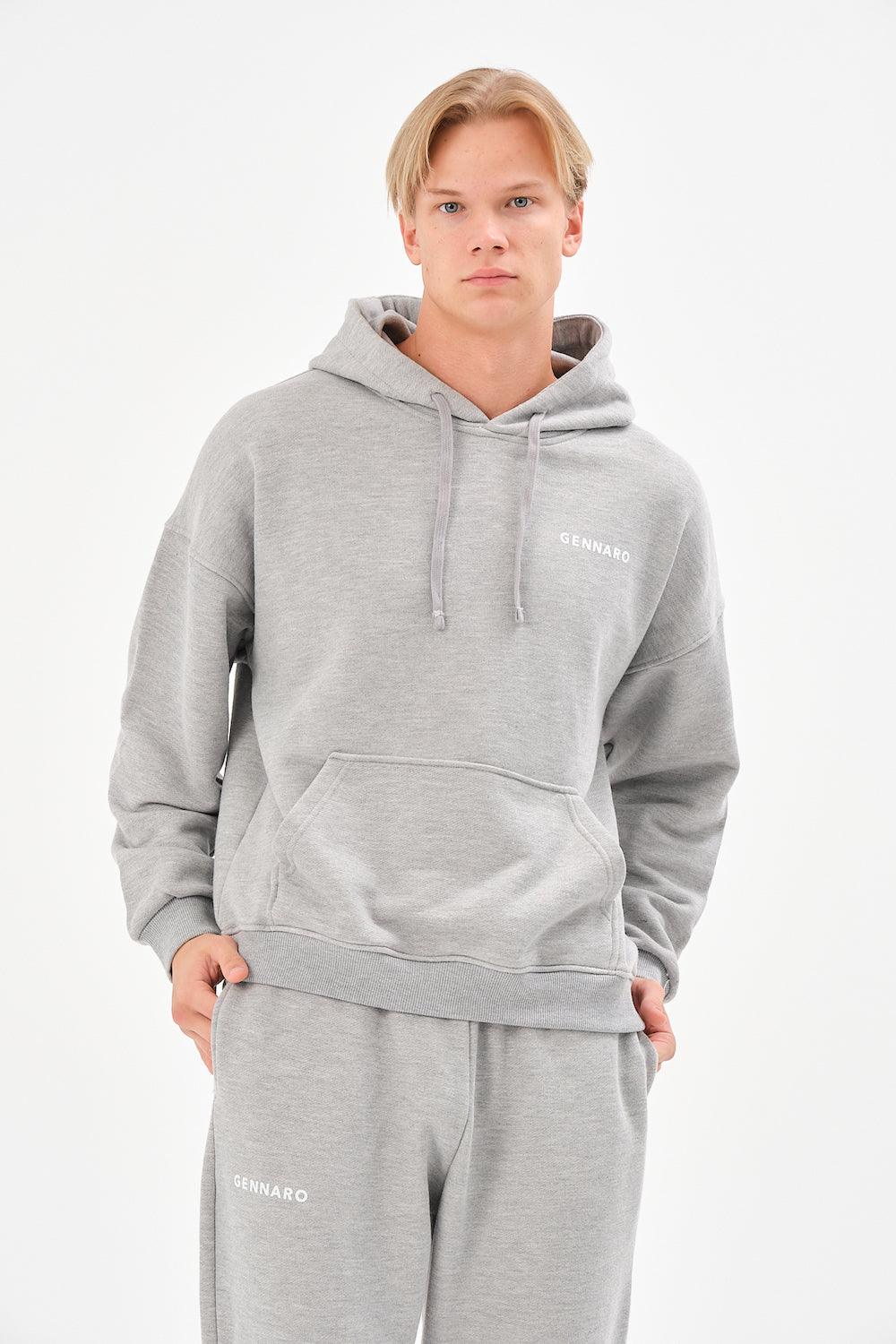 Gennaro-Oversize Sweatshirt - Gri-Sweatshirts & Hoodies-3-Milagron.com