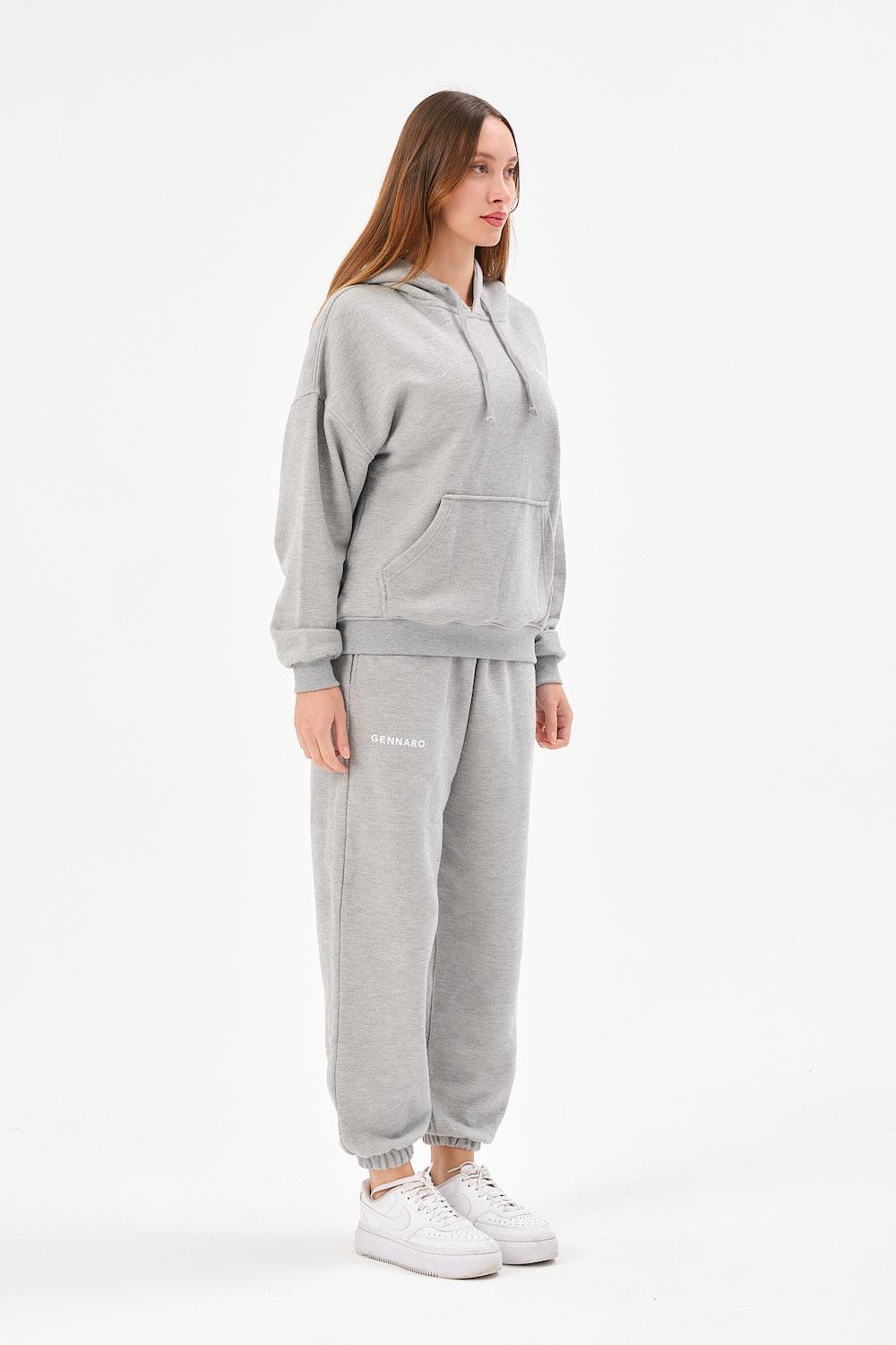 Gennaro-Oversize Sweatshirt - Gri-Sweatshirts & Hoodies-3-Milagron.com