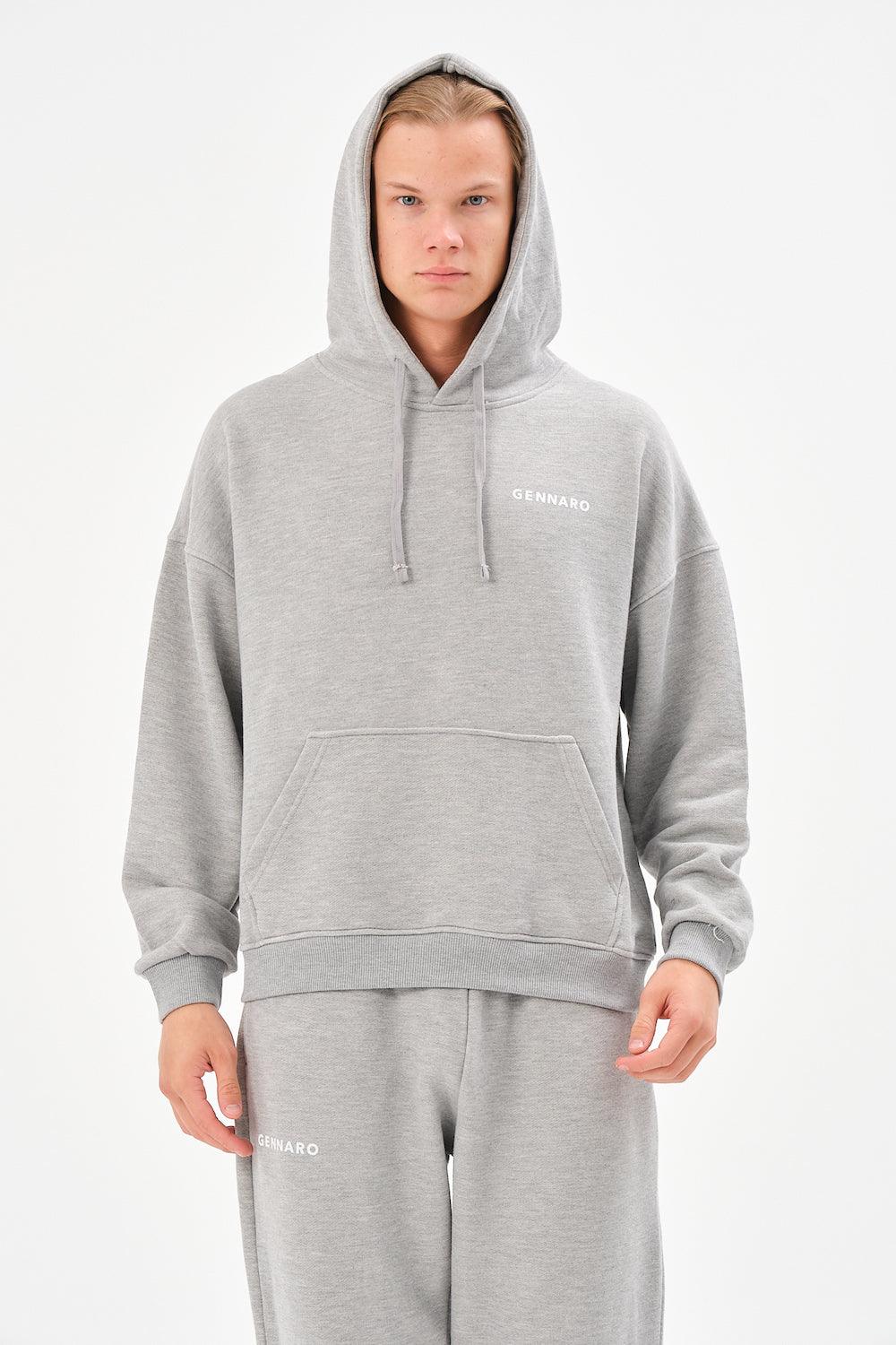 Gennaro-Oversize Sweatshirt - Gri-Sweatshirts & Hoodies-5-Milagron.com