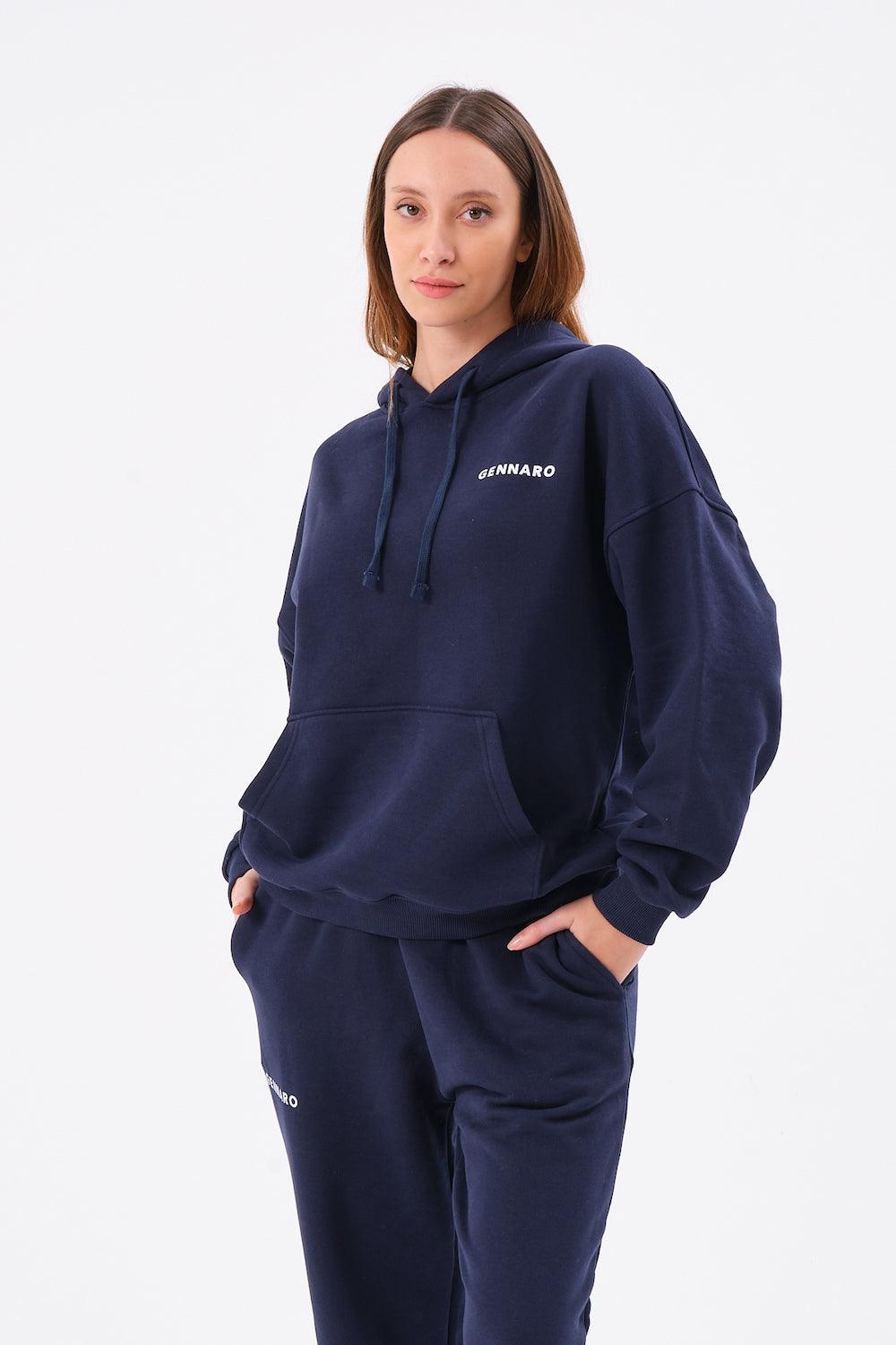 Gennaro-Oversize Sweatshirt - Lacivert-Sweatshirts & Hoodies-4-Milagron.com