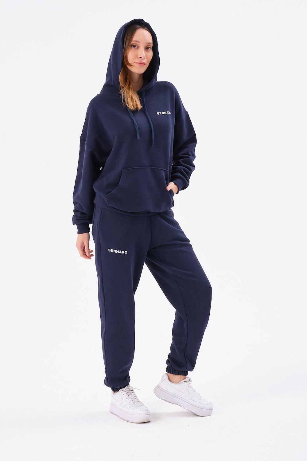 Gennaro-Oversize Sweatshirt - Lacivert-Sweatshirts & Hoodies-5-Milagron.com