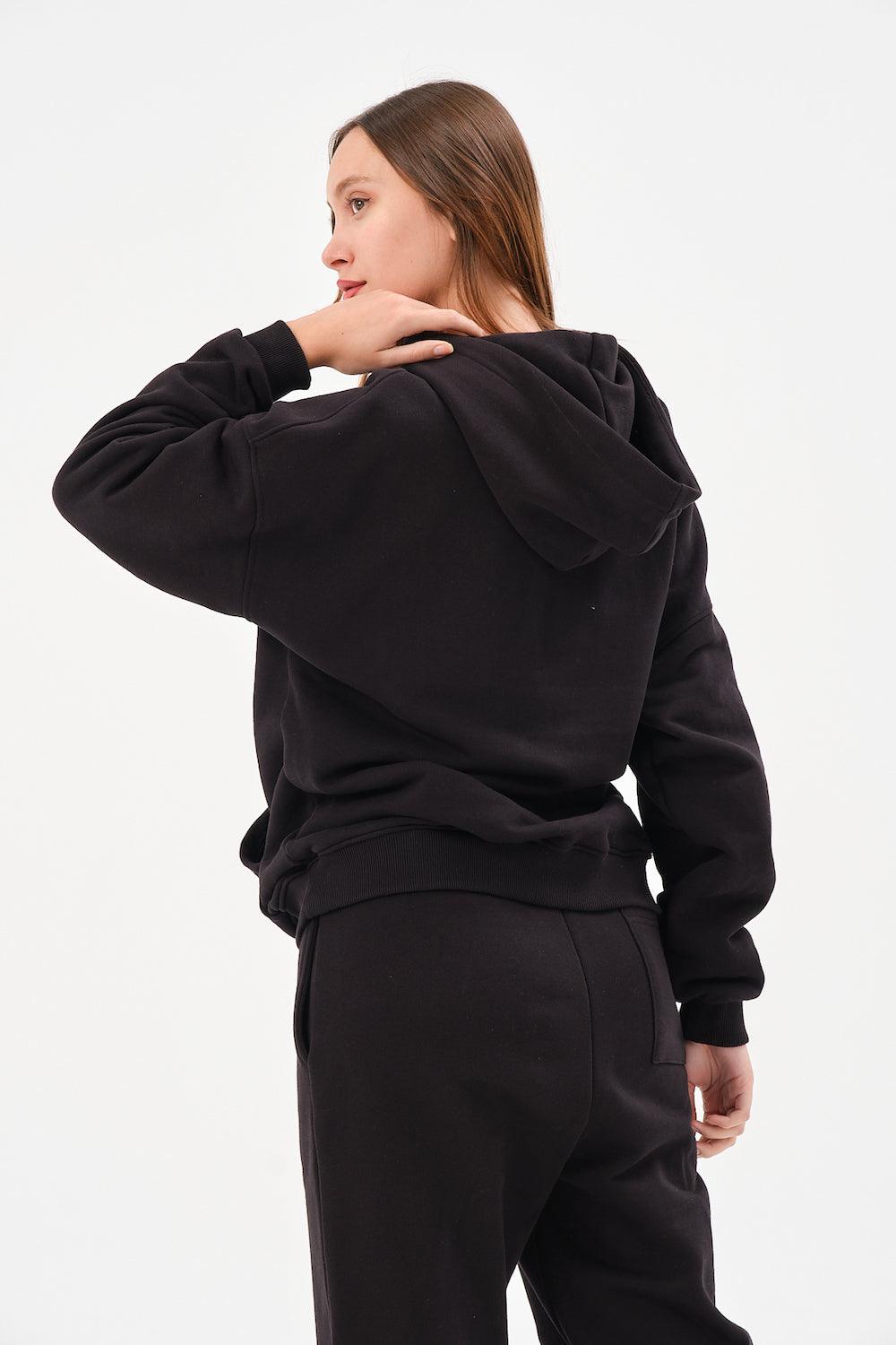 Gennaro-Oversize Sweatshirt - Siyah-Sweatshirts & Hoodies-2-Milagron.com