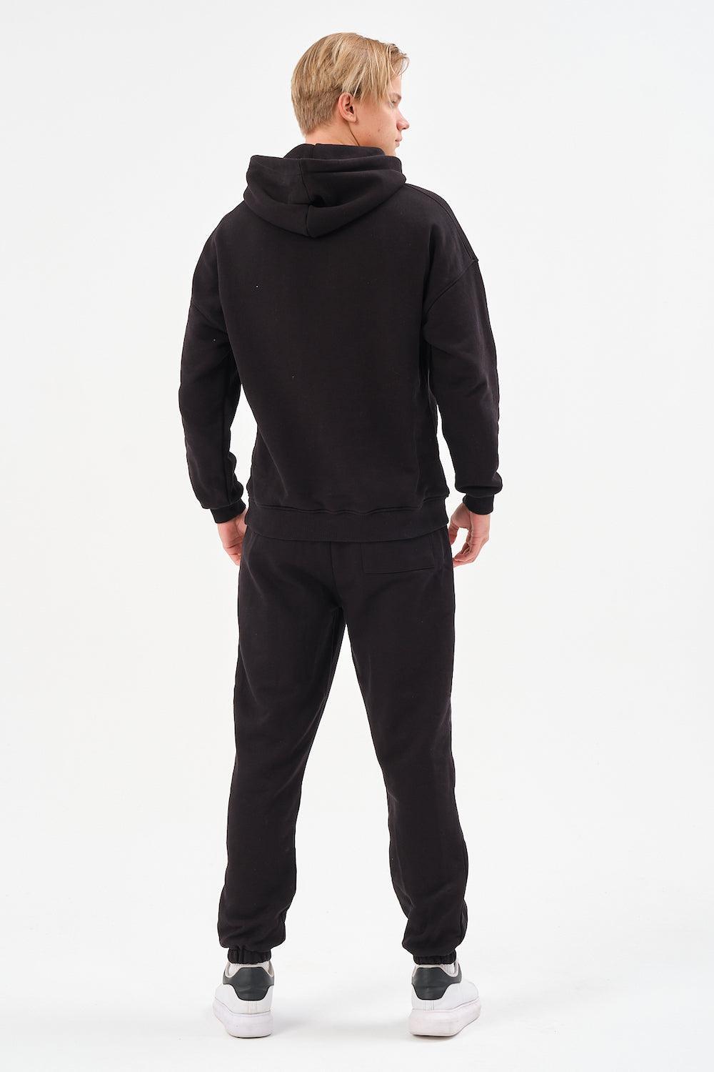 Gennaro-Oversize Sweatshirt - Siyah-Sweatshirts & Hoodies-3-Milagron.com