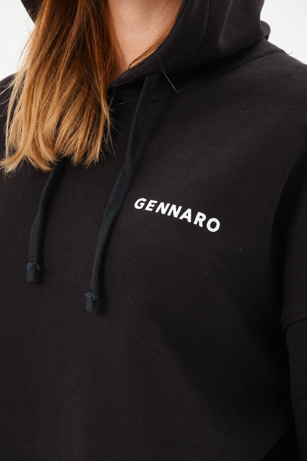 Gennaro-Oversize Sweatshirt - Siyah-Sweatshirts & Hoodies-3-Milagron.com