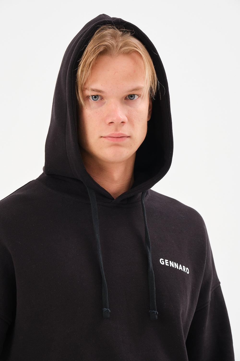 Gennaro-Oversize Sweatshirt - Siyah-Sweatshirts & Hoodies-4-Milagron.com