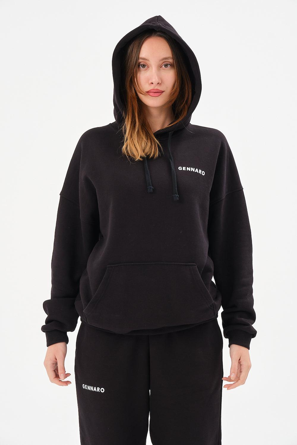 Gennaro-Oversize Sweatshirt - Siyah-Sweatshirts & Hoodies-5-Milagron.com