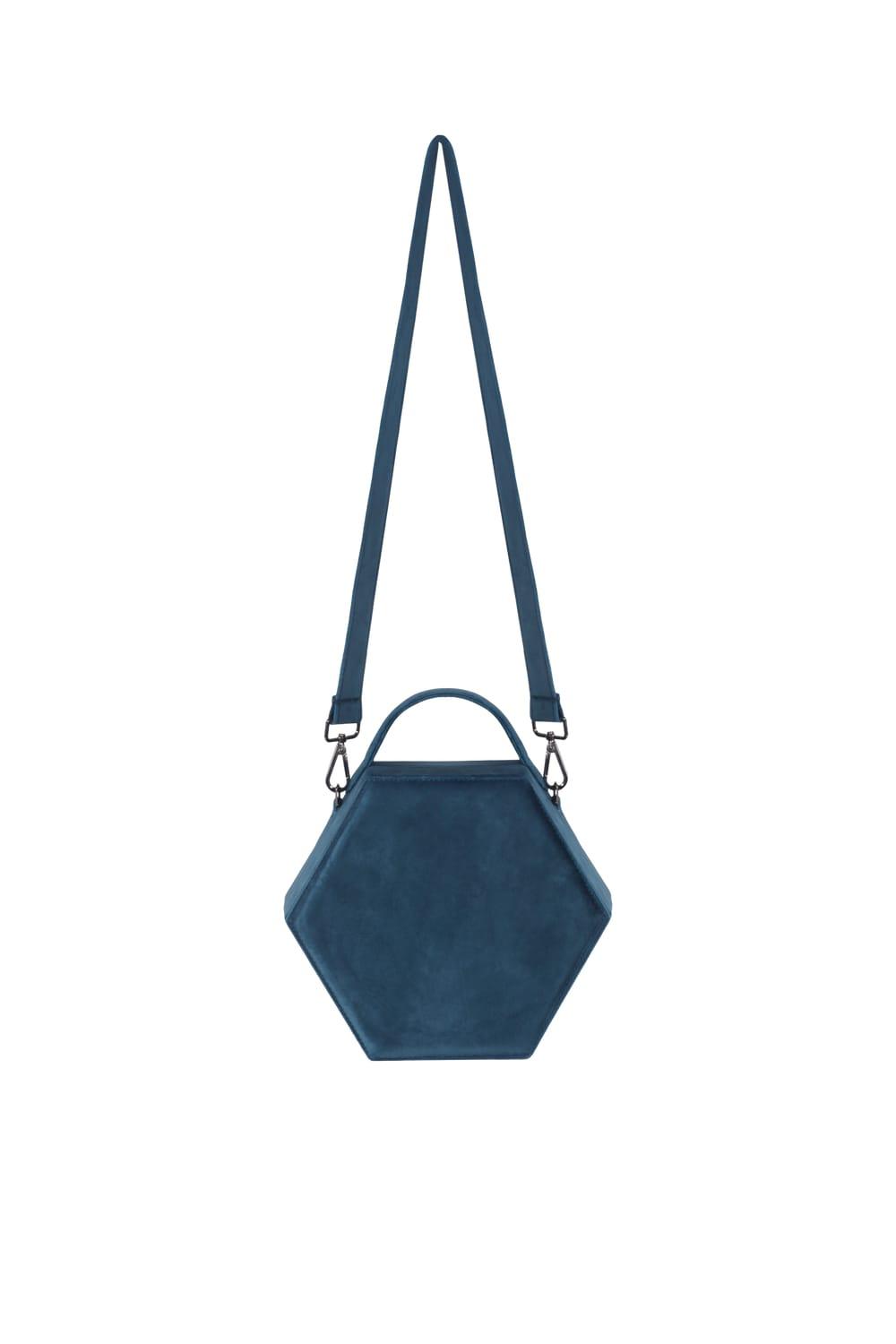 Geomi-Hexagon Çanta - Petrol Mavisi-Omuz Çantası-5-Milagron.com