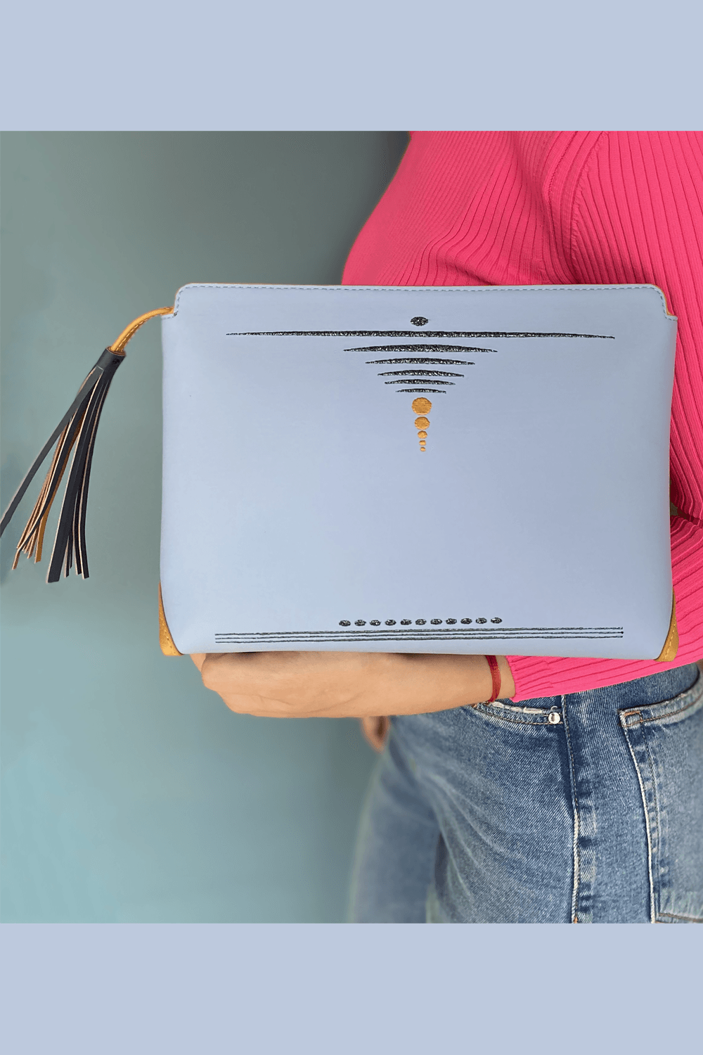 Geomi-Mun Clutch - Gökyüzü Mavi-Clutch-8-Milagron.com