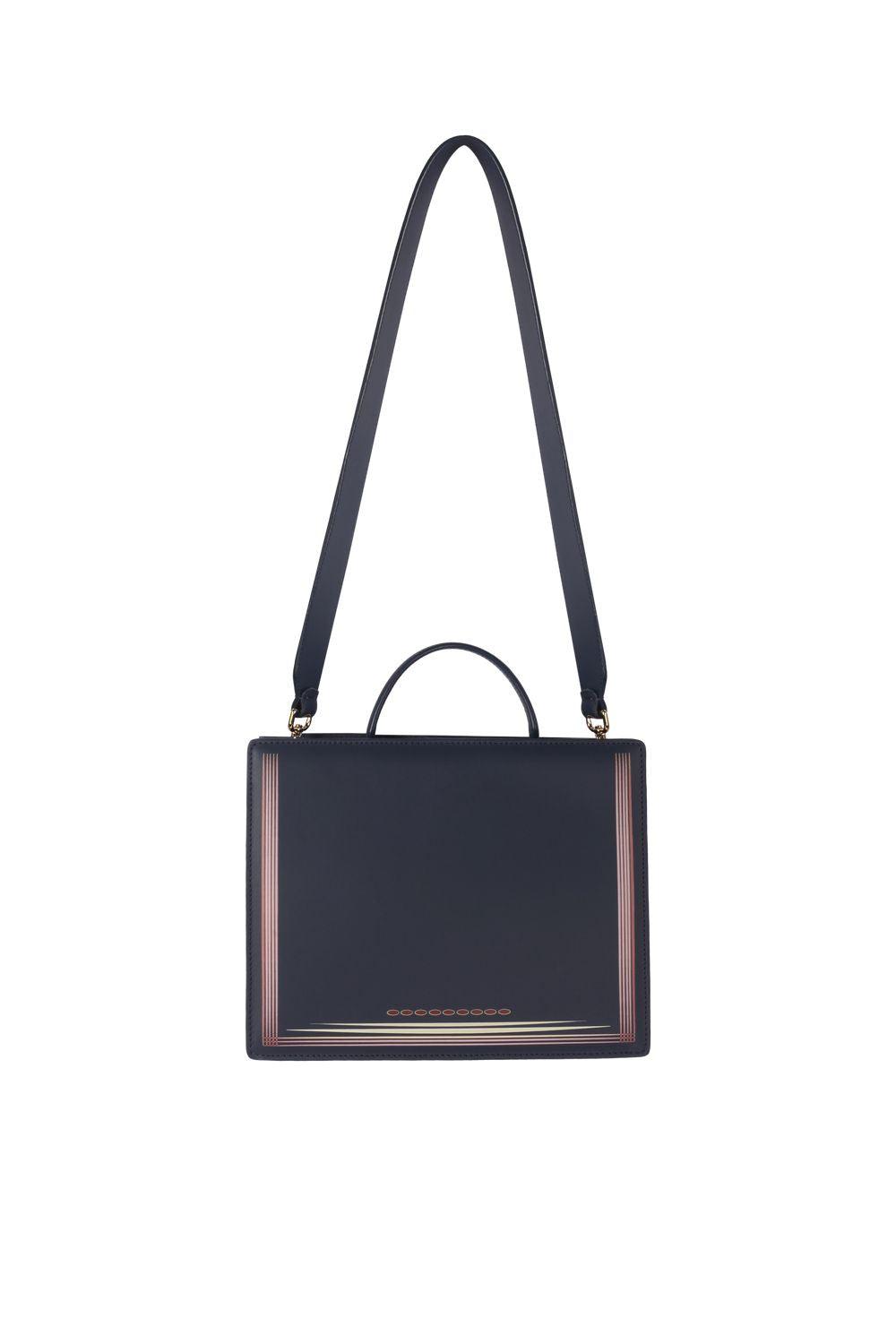 Geomi-Ray Çanta - Lacivert Lines-Omuz Çantası-1-Milagron.com