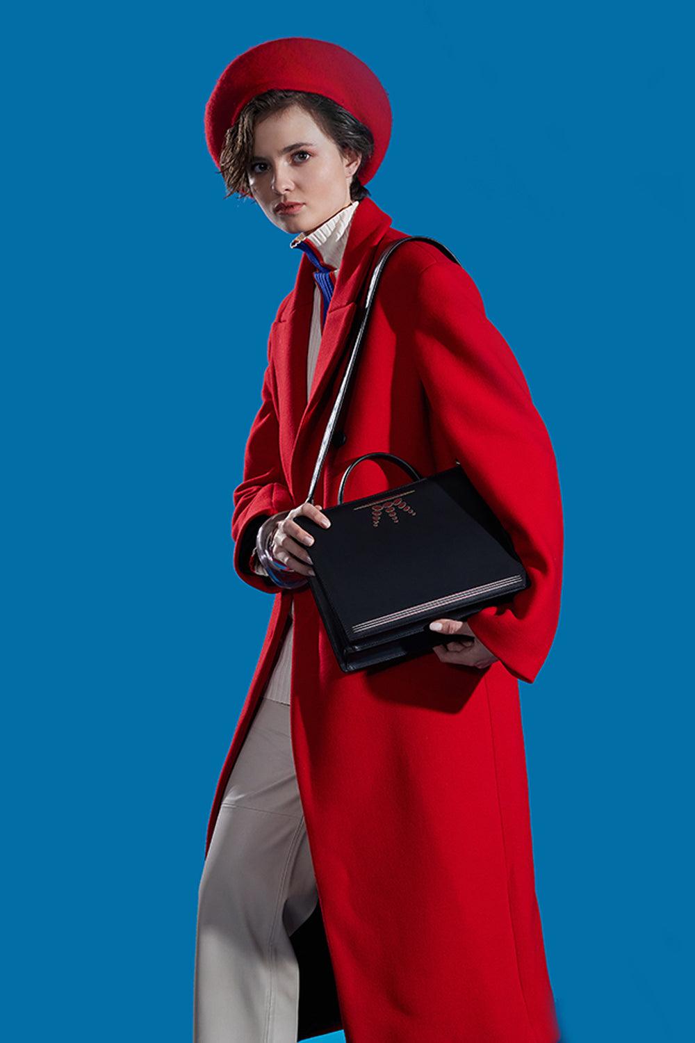 Geomi-Ray Çanta - Siyah Dots-Omuz Çantası-1-Milagron.com