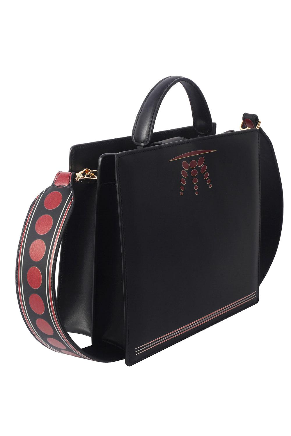 Geomi-Ray Çanta - Siyah Dots-Omuz Çantası-2-Milagron.com