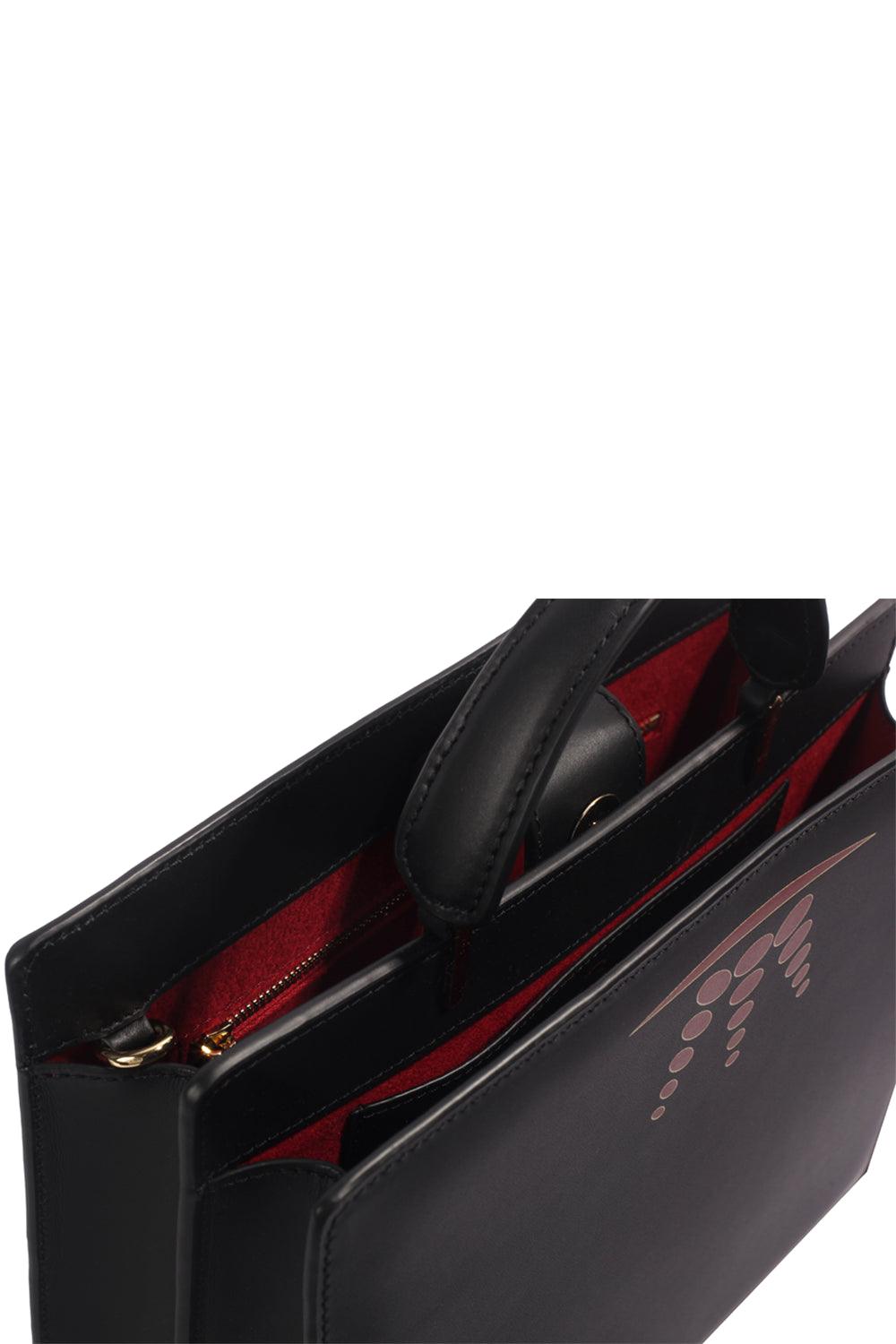 Geomi-Ray Çanta - Siyah Dots-Omuz Çantası-6-Milagron.com