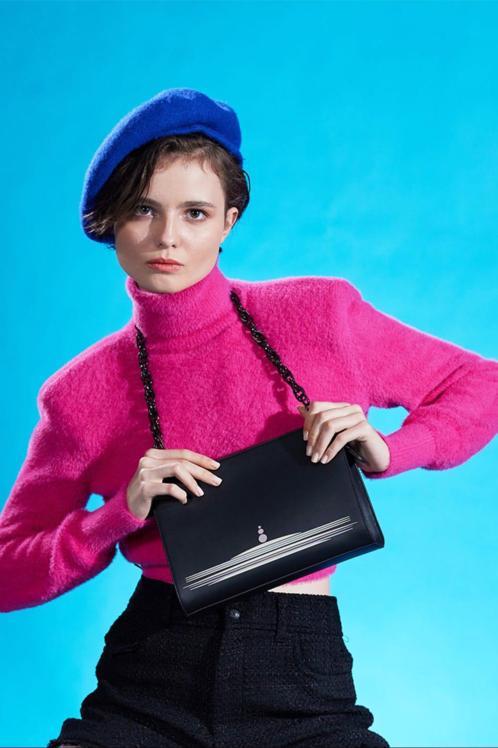 Geomi-Sunset Clutch - Siyah-Clutch-2-Milagron.com