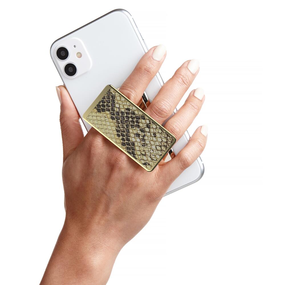 Handl New York-HANDLstick ANIMAL GOLD SNAKESKIN Stand Özellikli Telefon Tutucu-Telefon Tutucu-1-Milagron.com