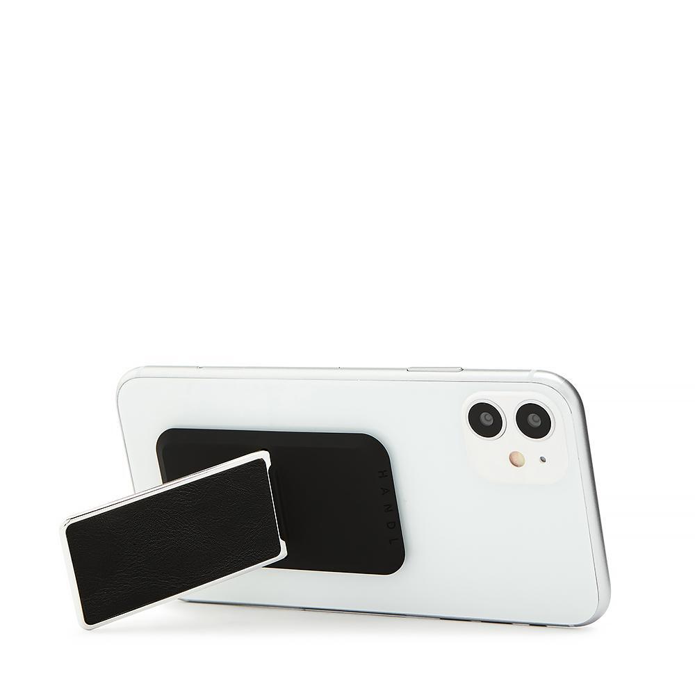 Handl New York-HANDLstick LEATHER BLACK/CHROME Stand Özellikli Telefon Tutucu-Telefon Tutucu-5-Milagron.com