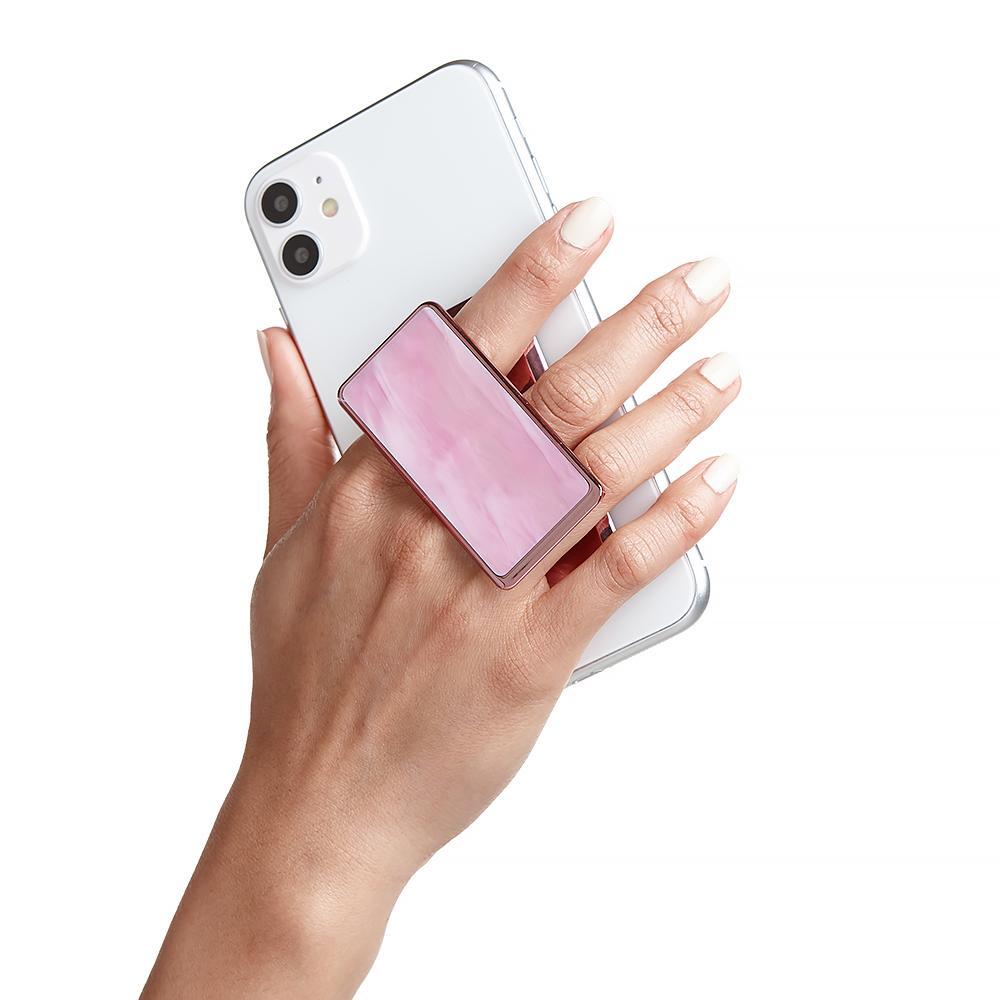 Handl New York-HANDLstick PINK MARBLE Stand Özellikli Telefon Tutucu-Telefon Tutucu-1-Milagron.com