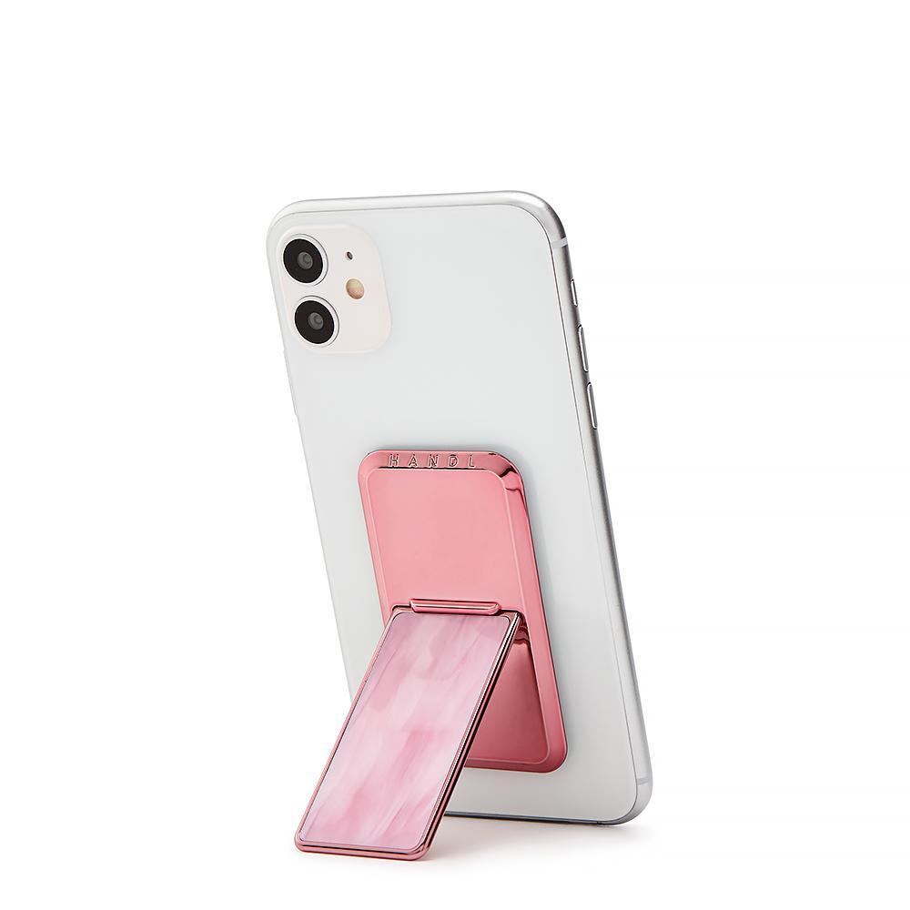 Handl New York-HANDLstick PINK MARBLE Stand Özellikli Telefon Tutucu-Telefon Tutucu-4-Milagron.com