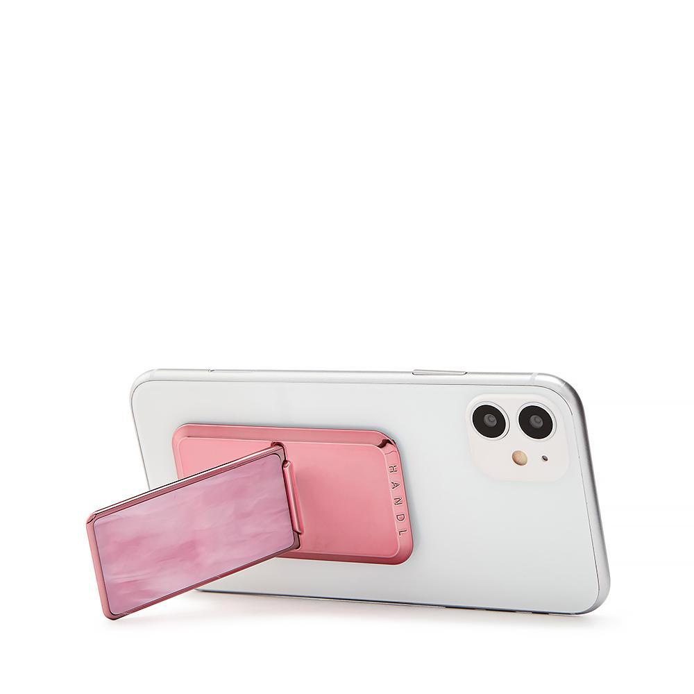 Handl New York-HANDLstick PINK MARBLE Stand Özellikli Telefon Tutucu-Telefon Tutucu-5-Milagron.com