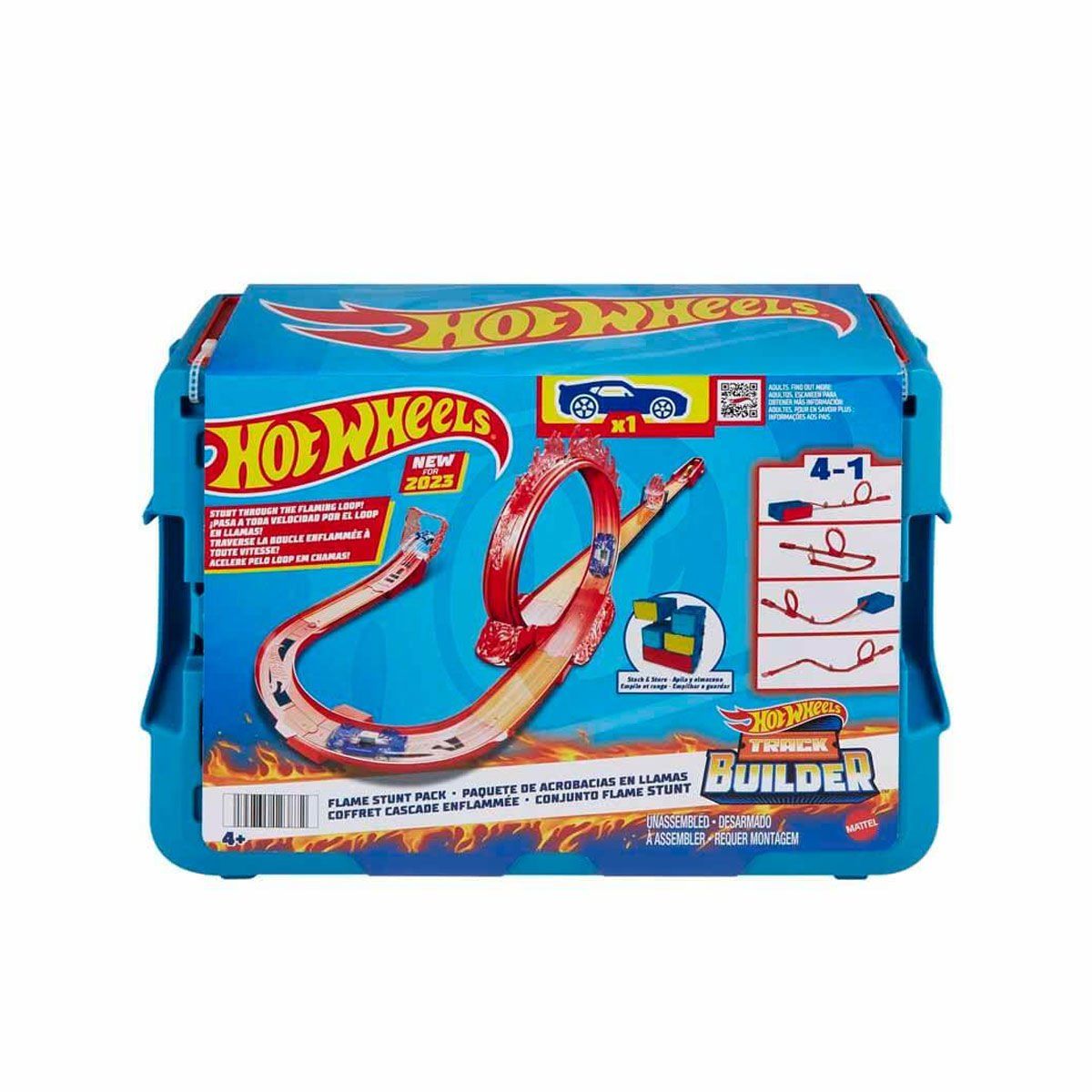 Hot Wheels-Track Builder Alev Temalı Akrobasi Seti-Oyuncak Arabalar ve Setleri-1-Milagron.com
